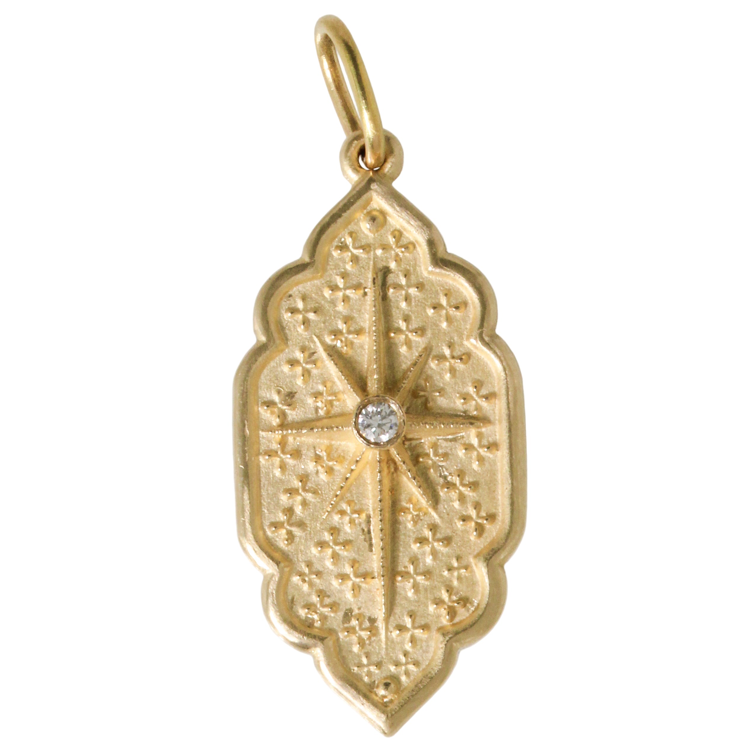 14K Elongated North Star Charm