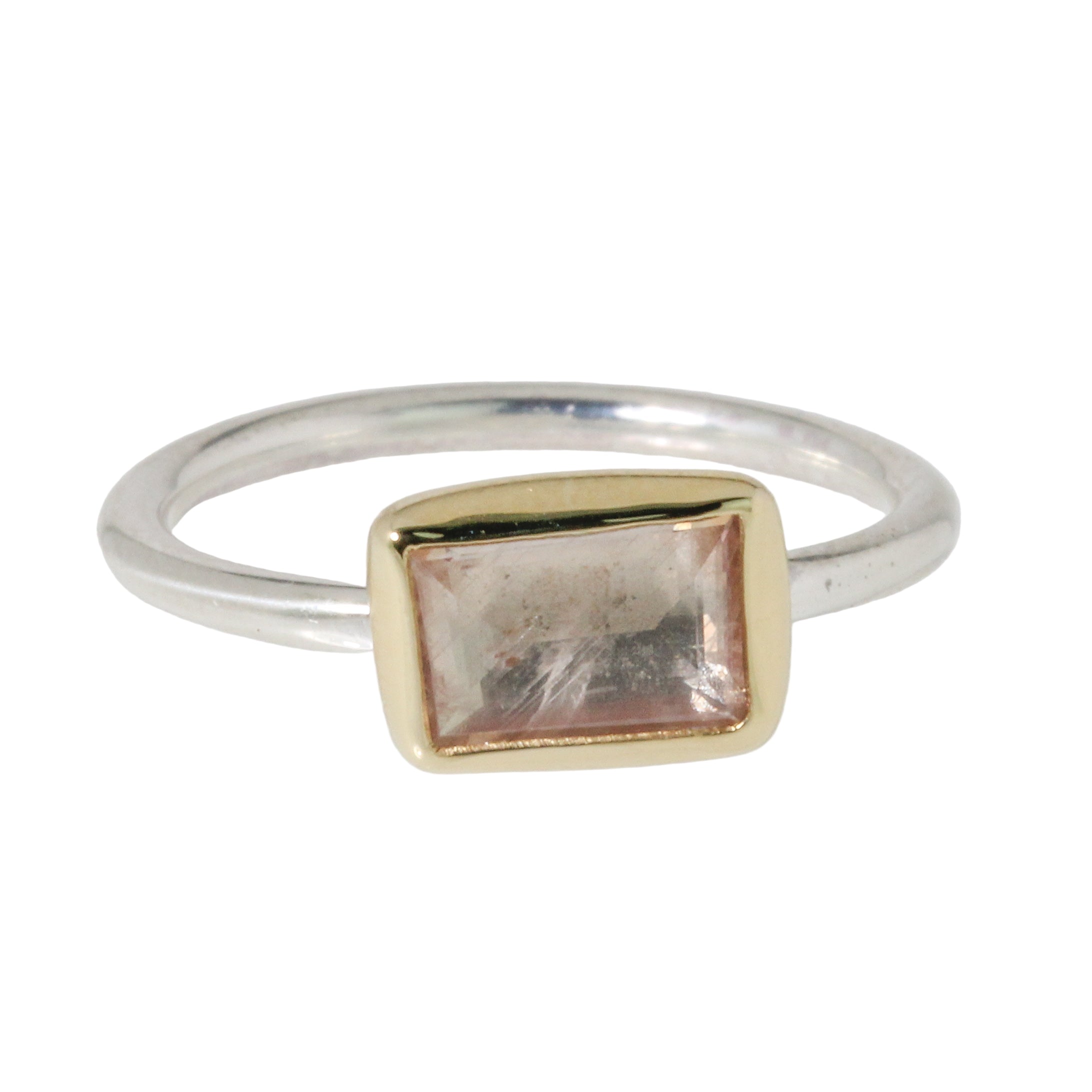 Peach Sapphire Stacking Ring