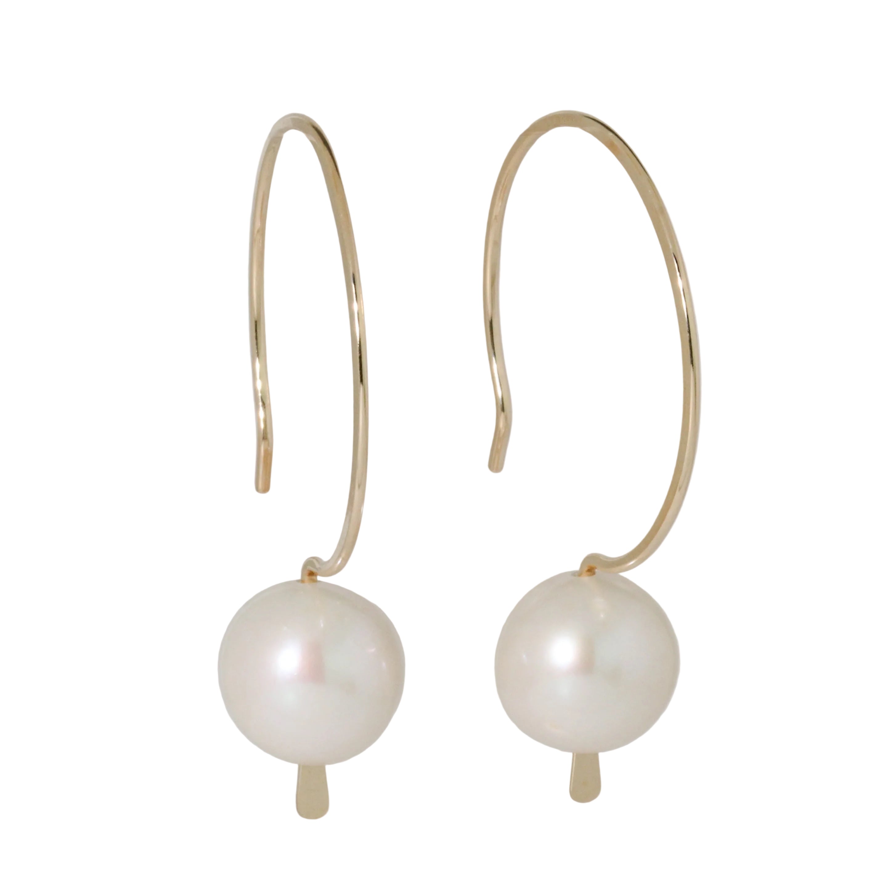 Cleo White Pearl Hook Earrings