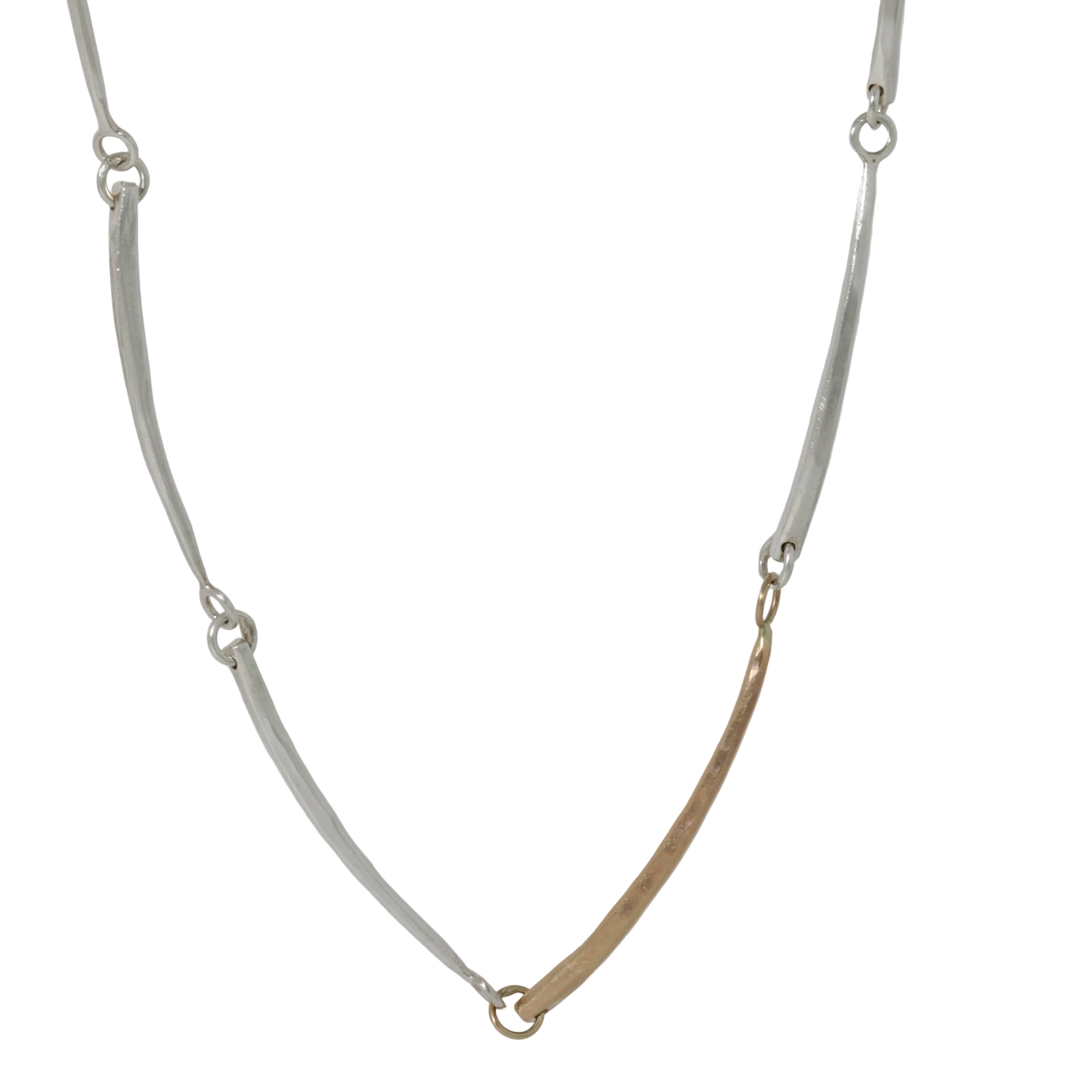 Mixed Metal Forged Link Necklace