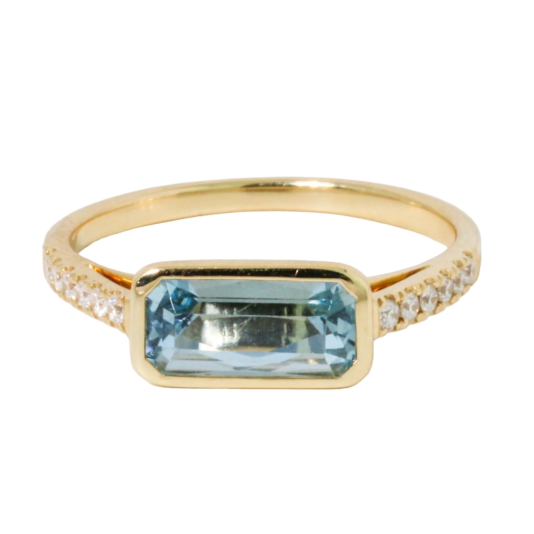 Aquamarine & Diamond Ring