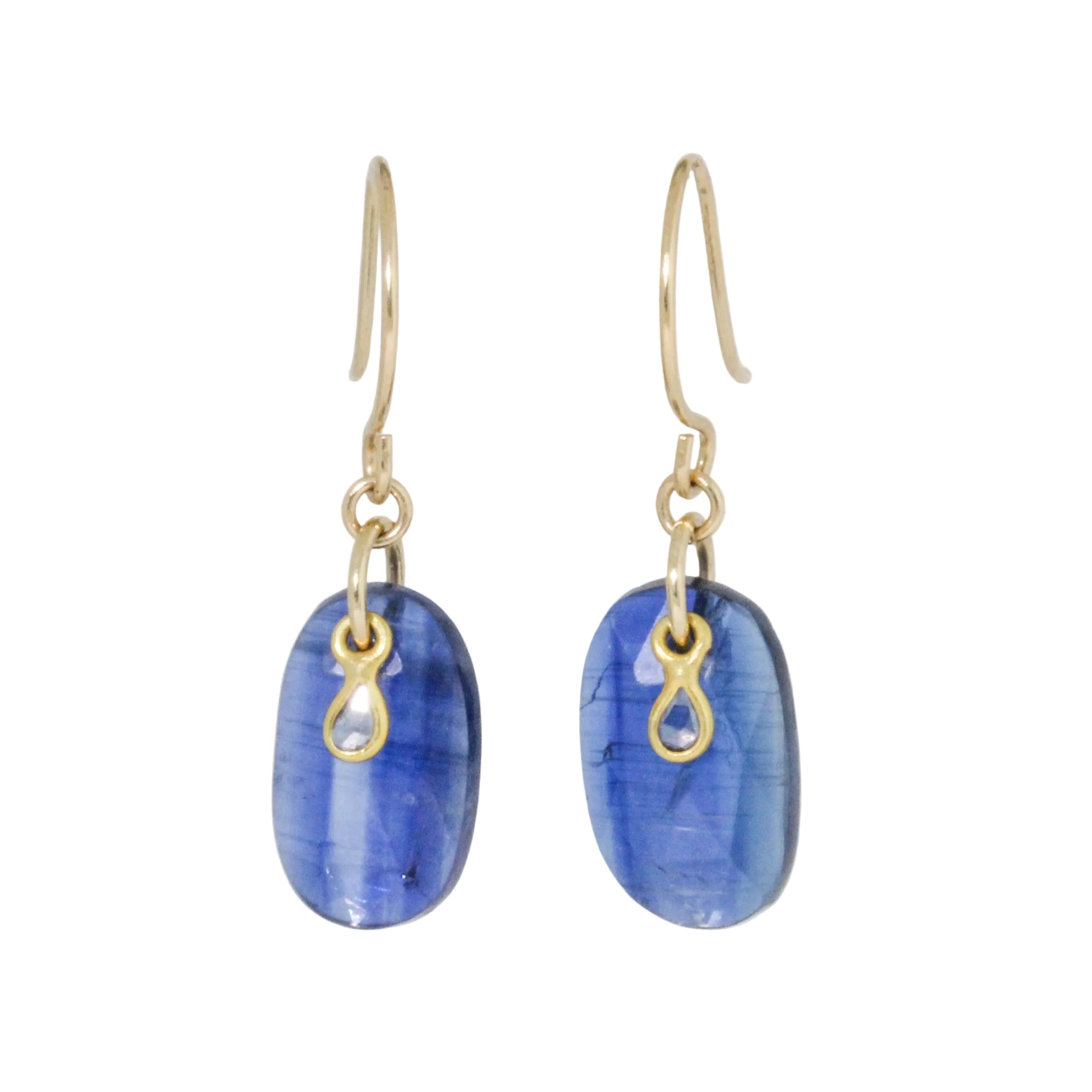 Kyanite + Mini Diamond Earrings