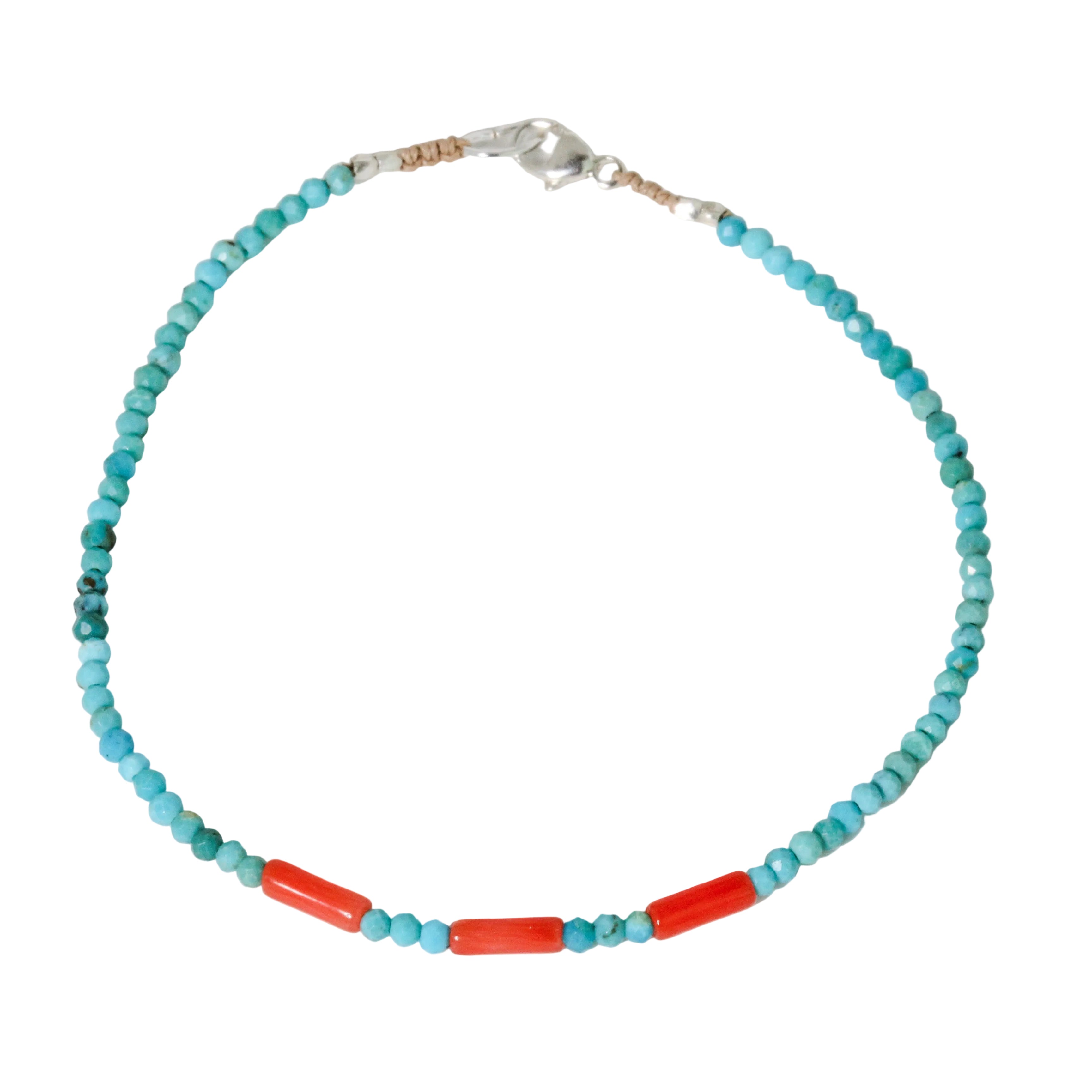 Turquoise + Coral Bracelet