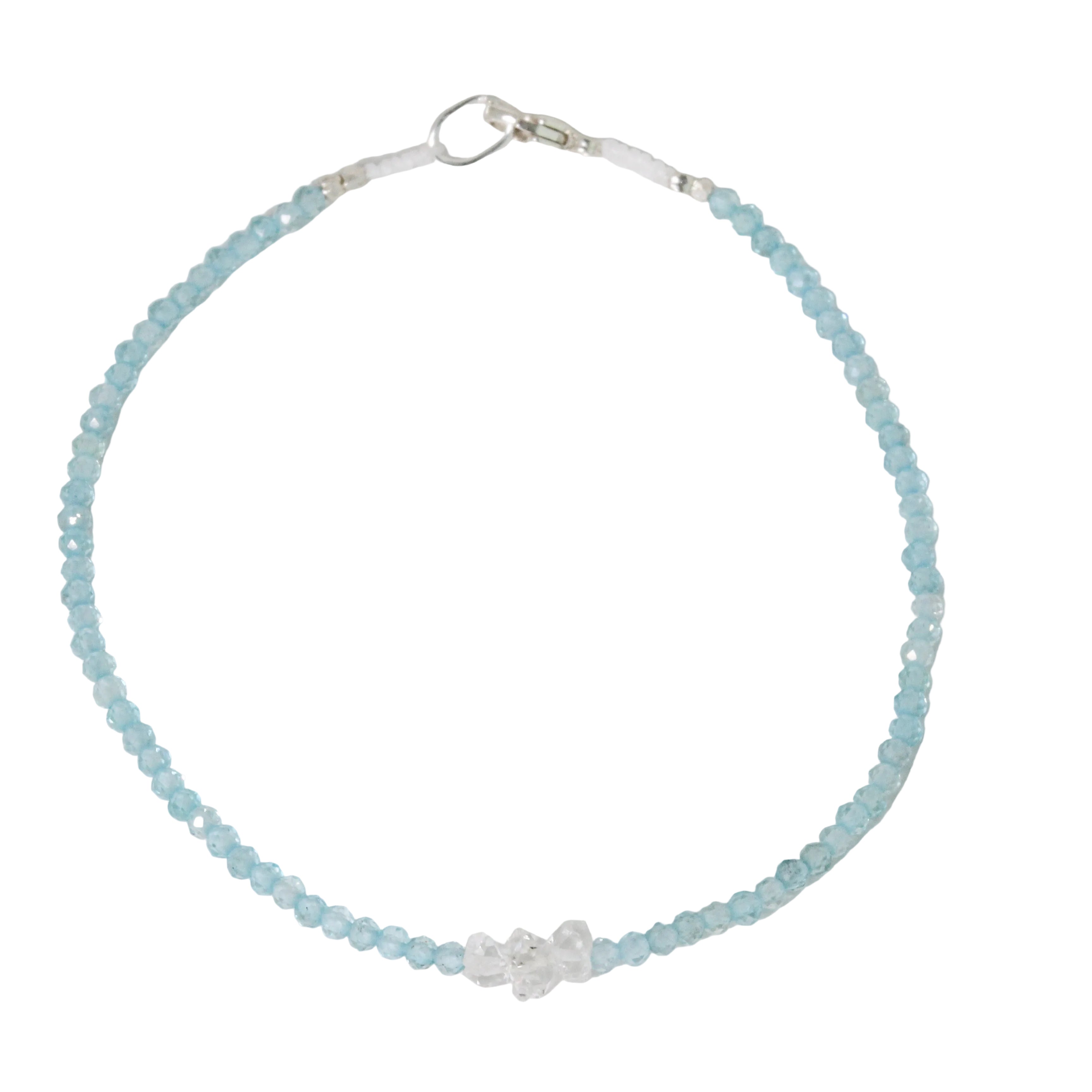 Apatite + Herkimer Quartz Bracelet