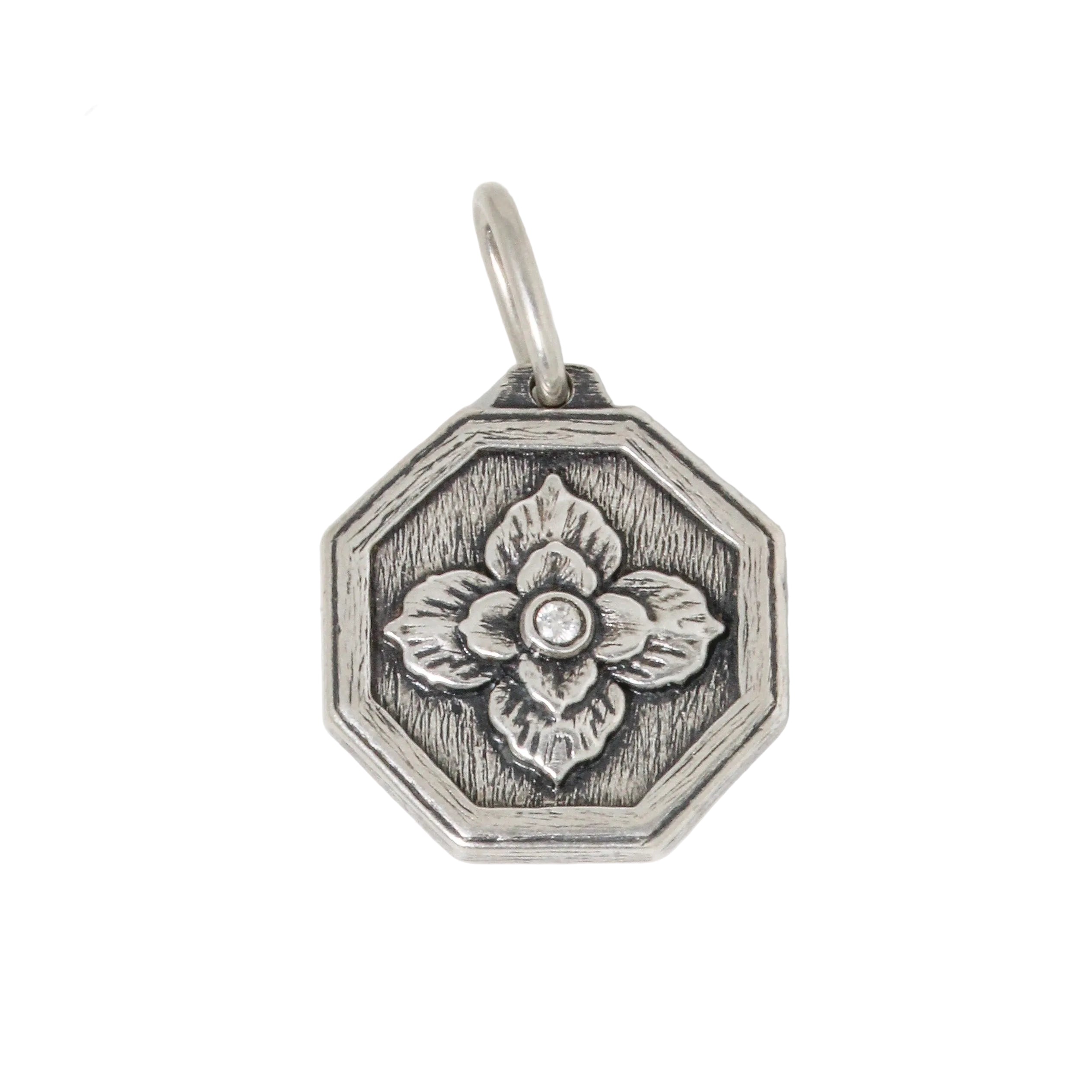 Hexagon Clover & Dragonfly Charm