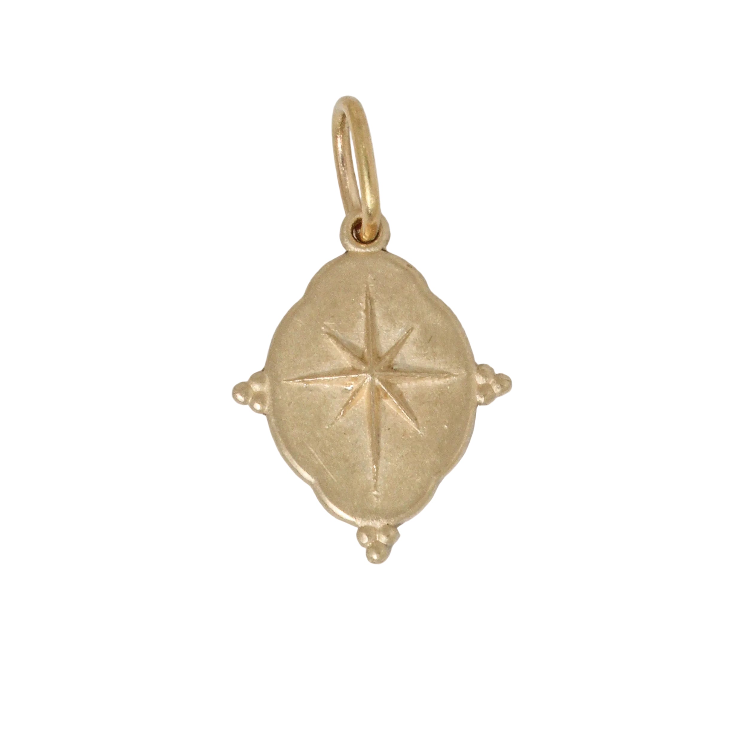 14K Small Ornate North Star Charm