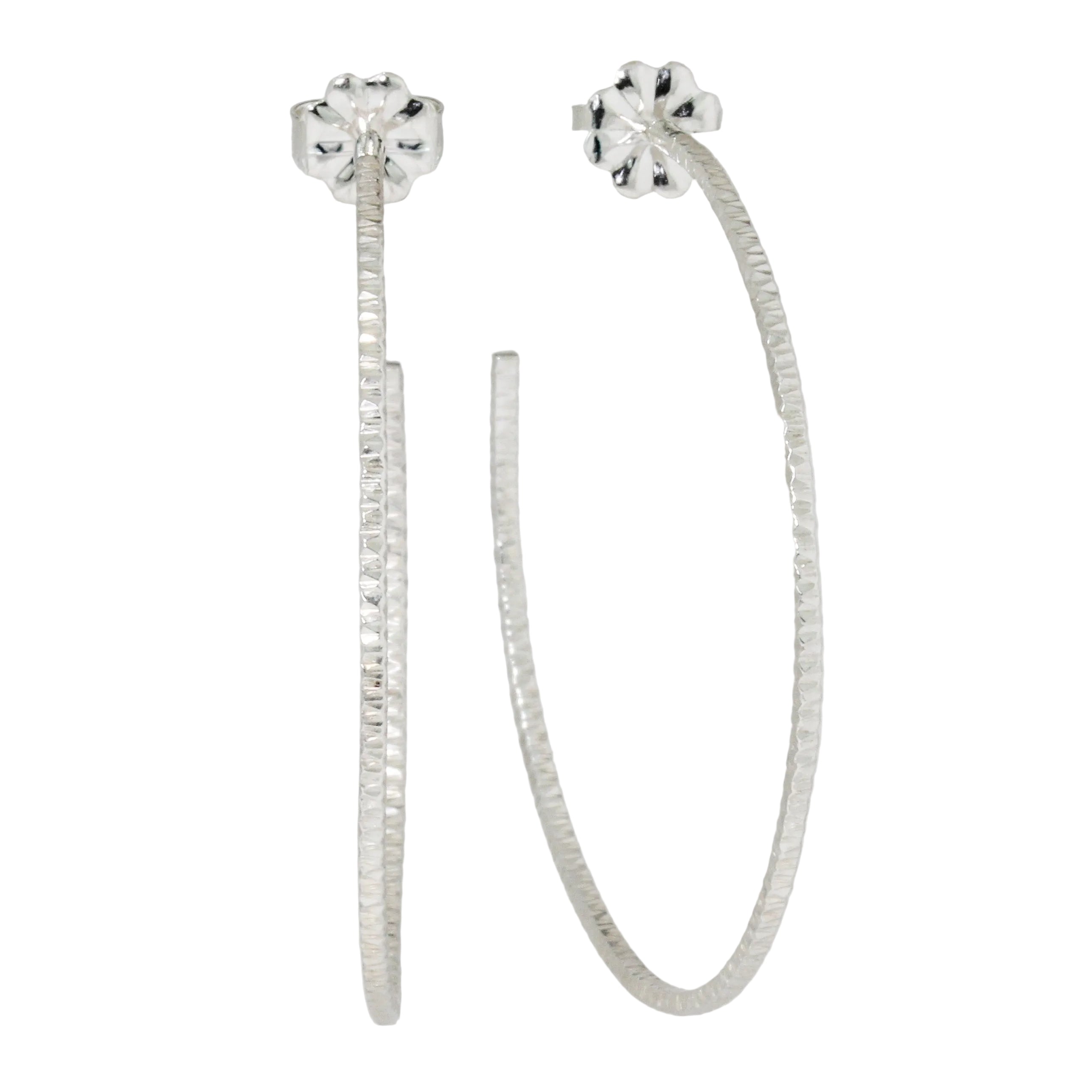 Large Textured Hoop Earrings