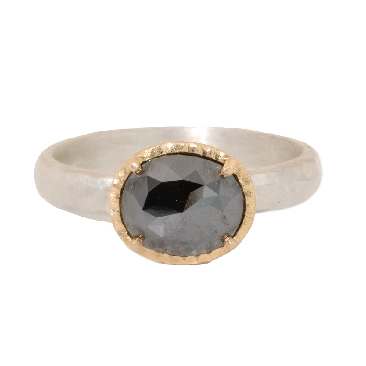 1.36ct Oval Black Diamond Ring