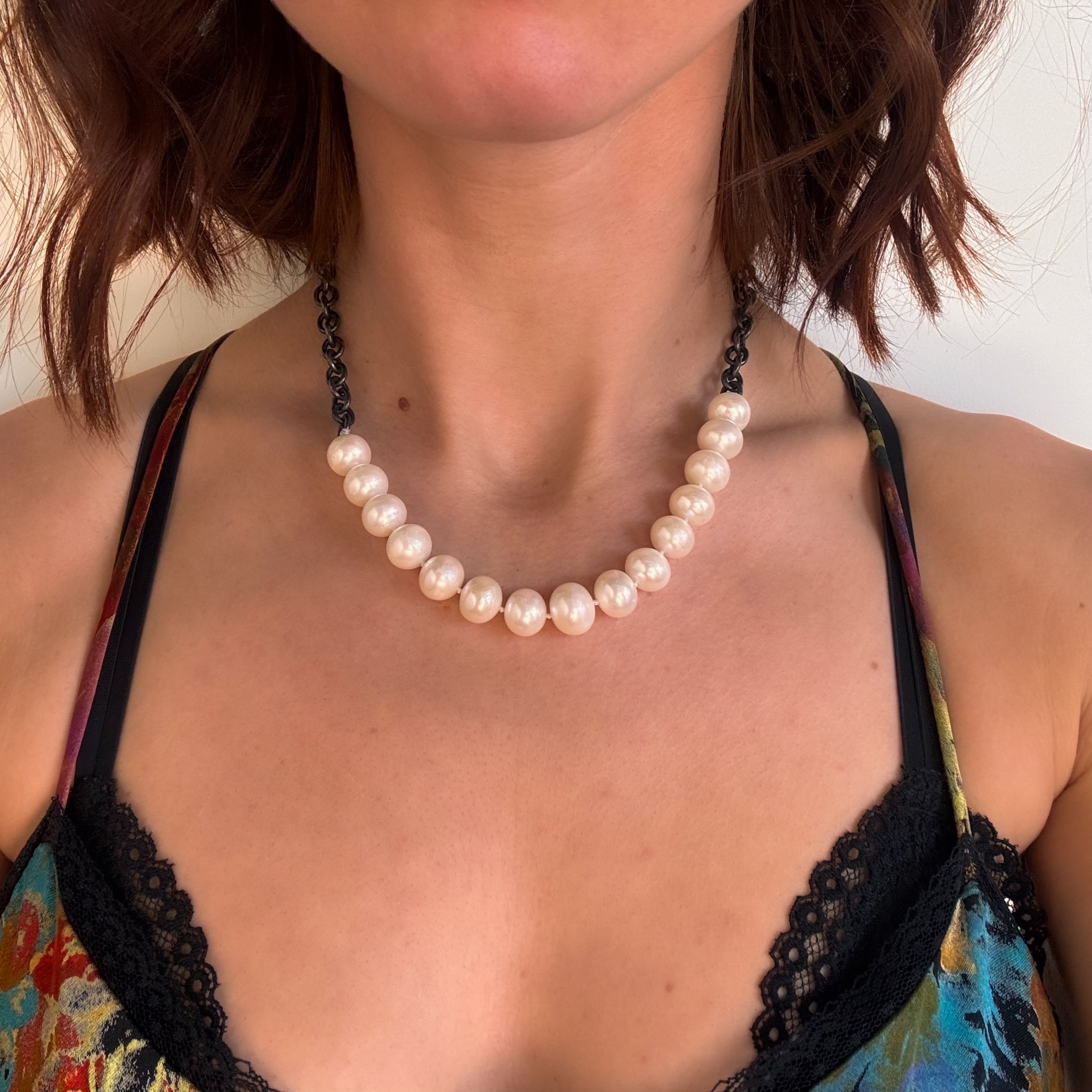 Chunky Pearl Chain Necklace