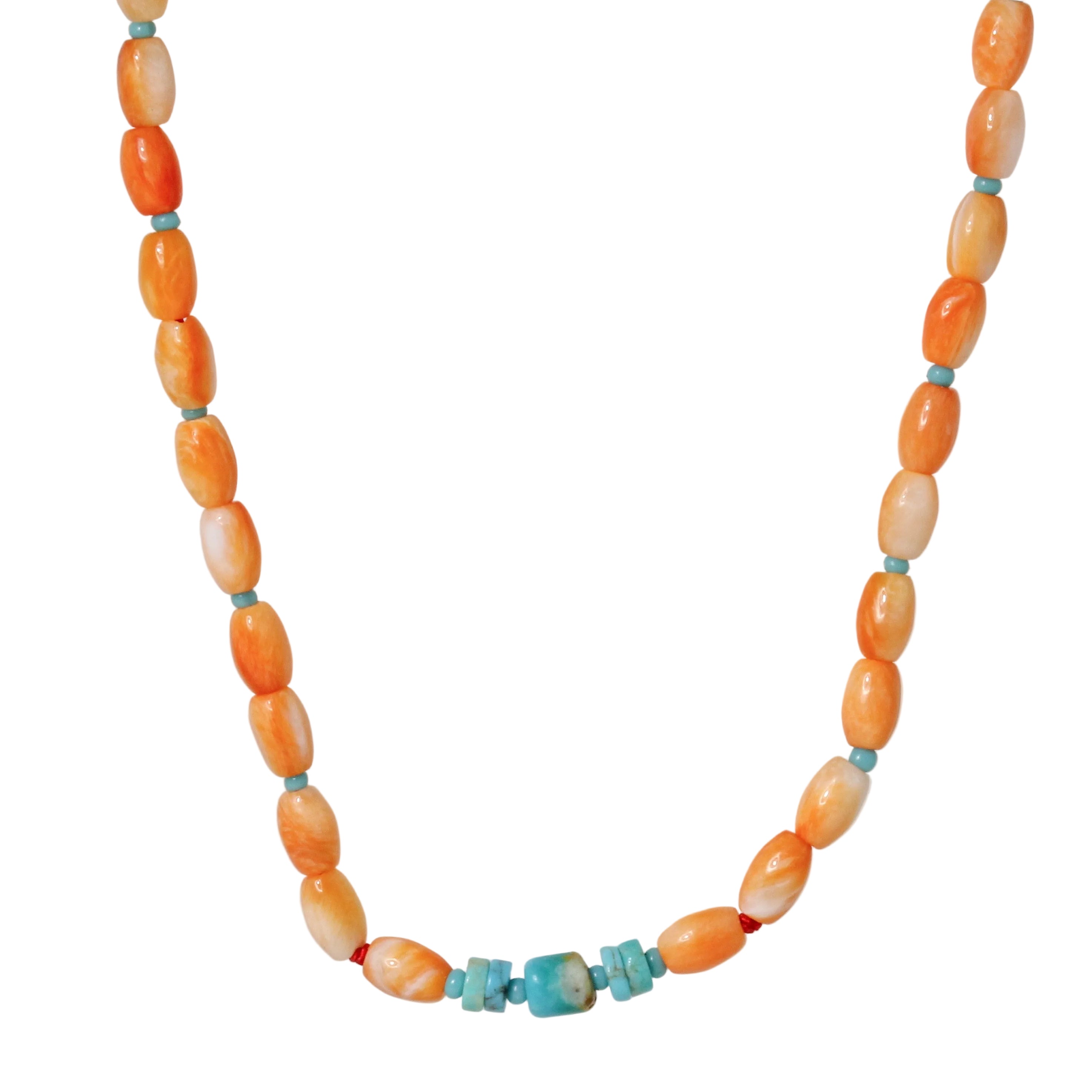 Spiny Oyster Shell + Turquoise Necklace