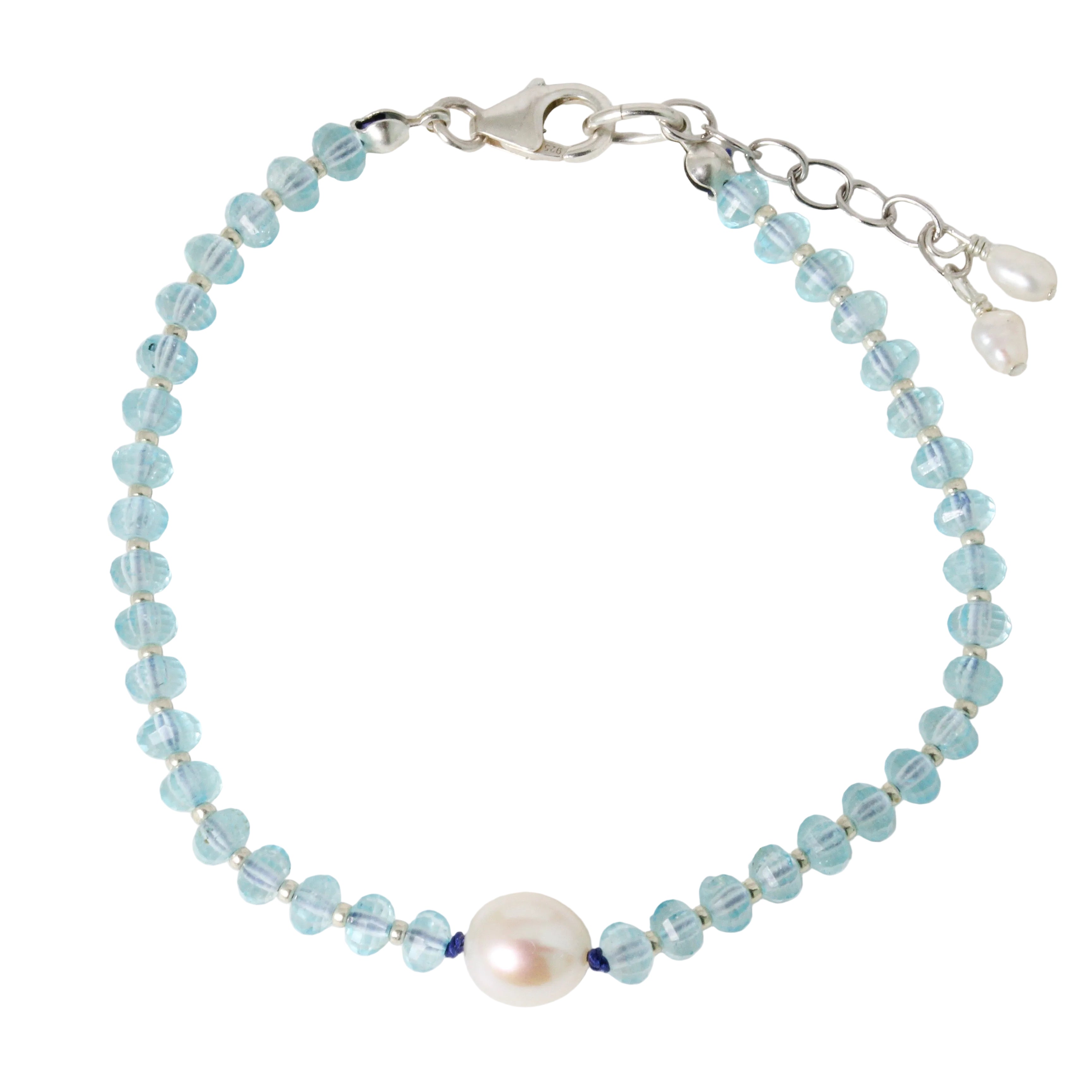 Blue Topaz + Pearl Bracelet