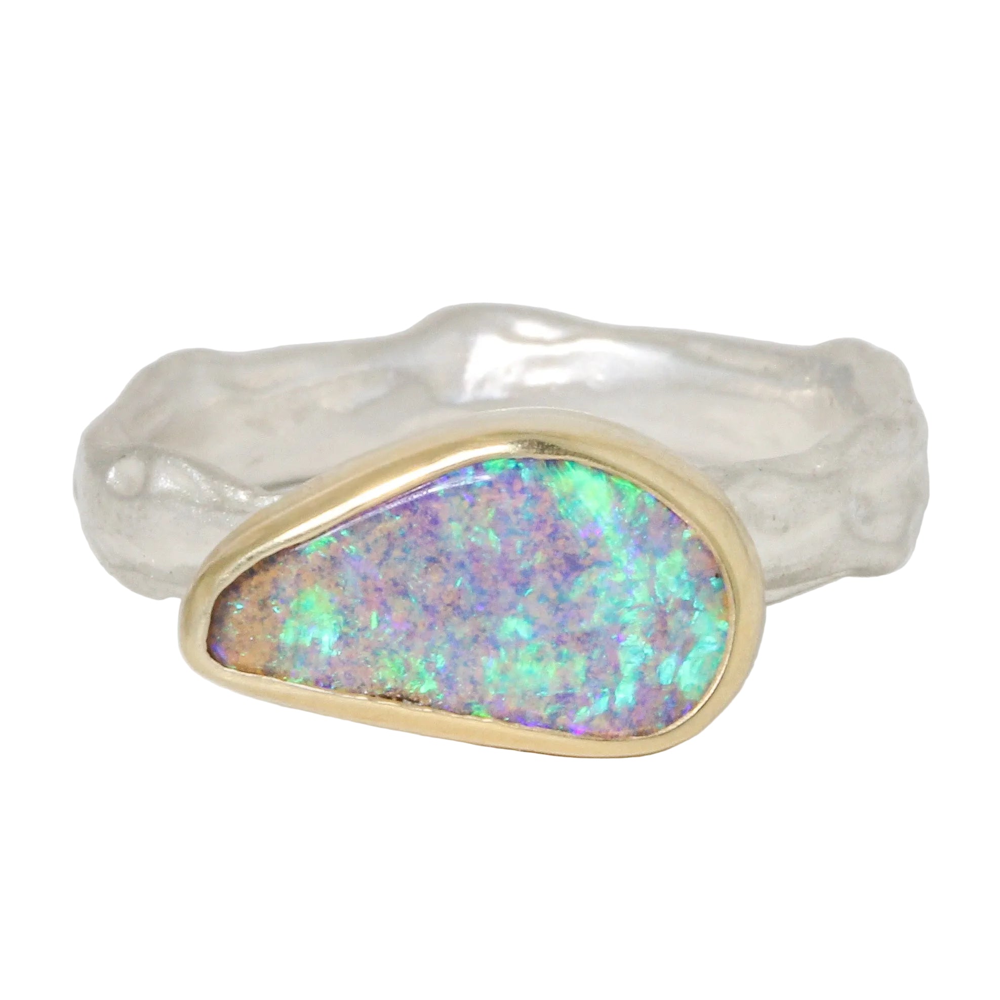 Shipwreck Boulder Opal Ring