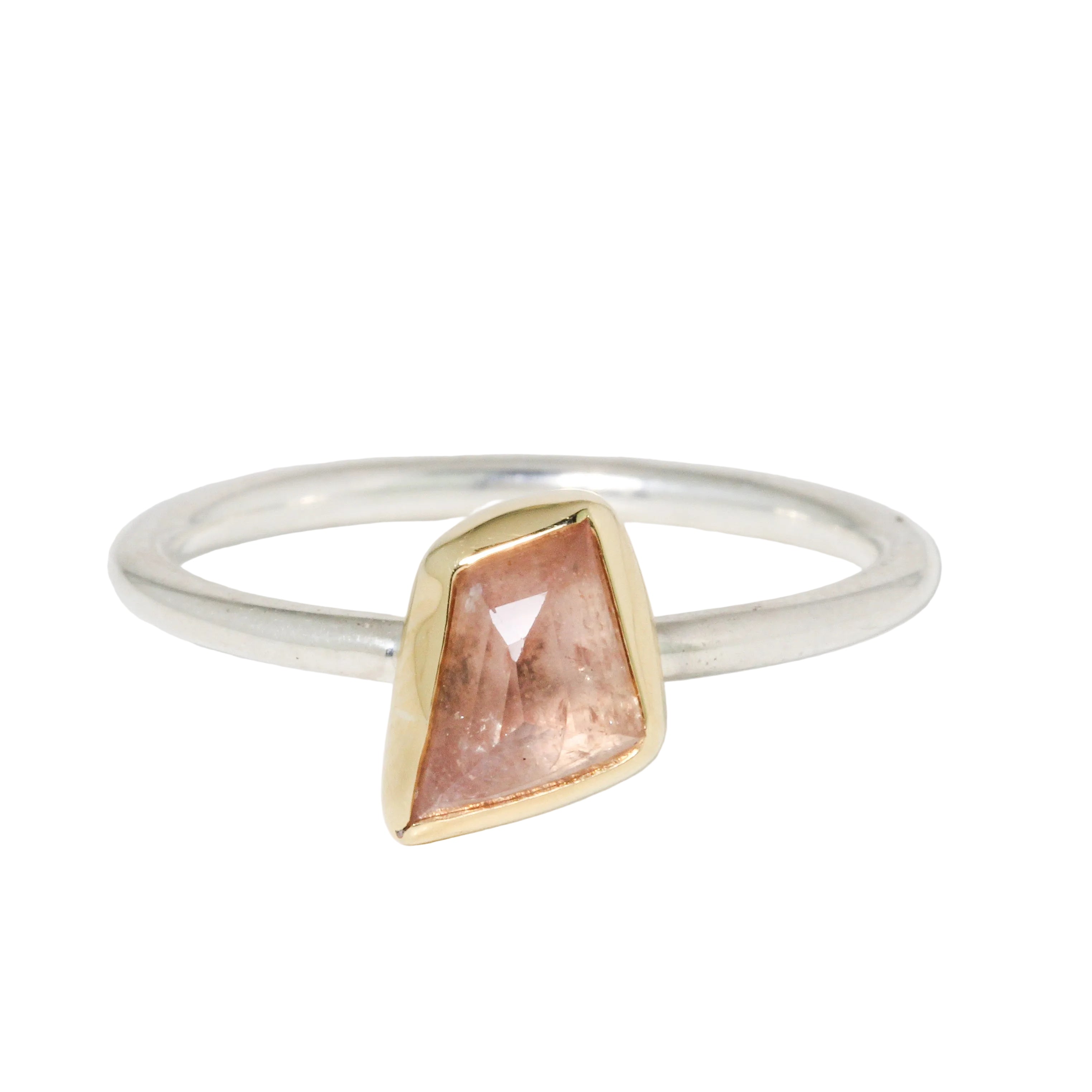 Peach Sapphire Stacking Ring