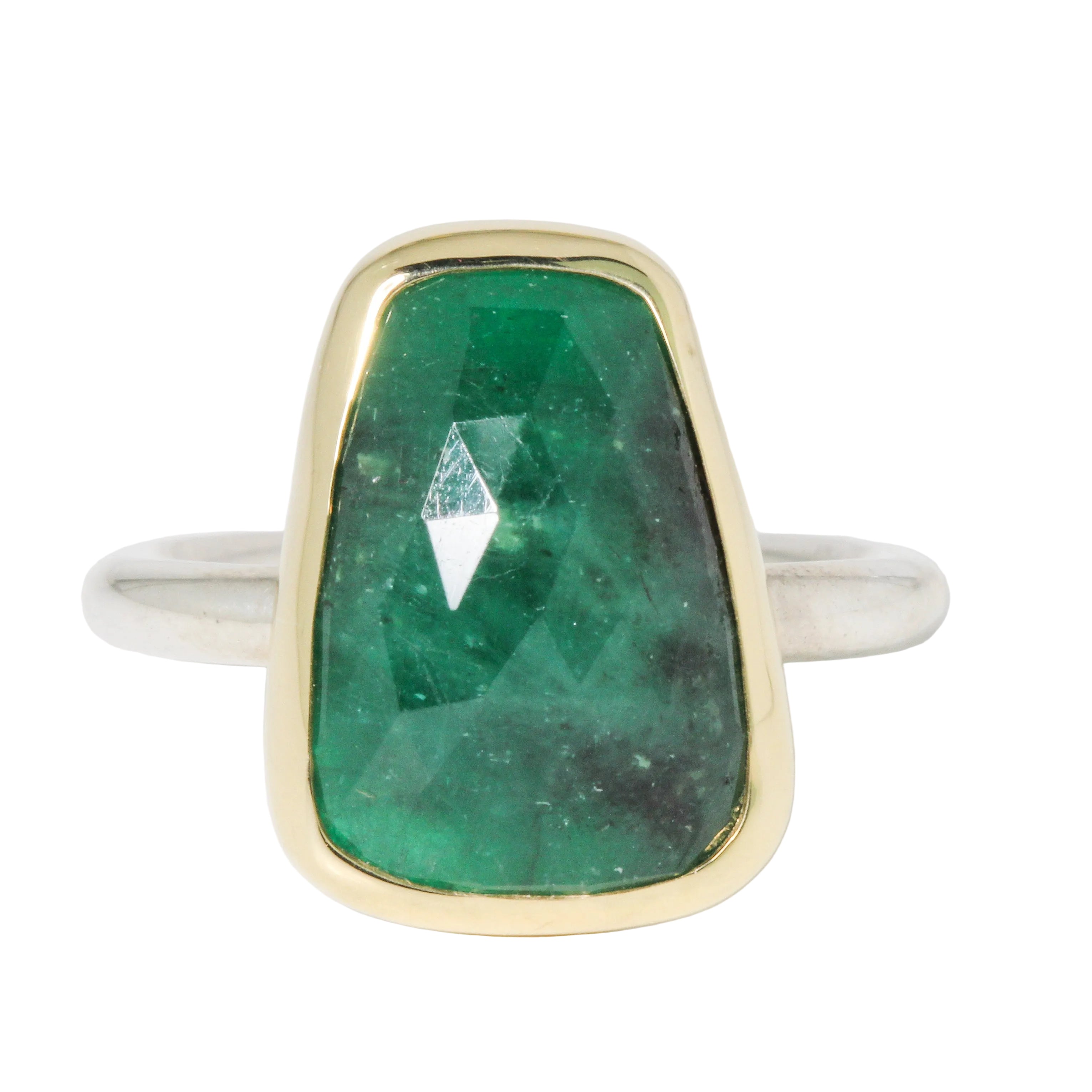 Asymmetrical Emerald Ring