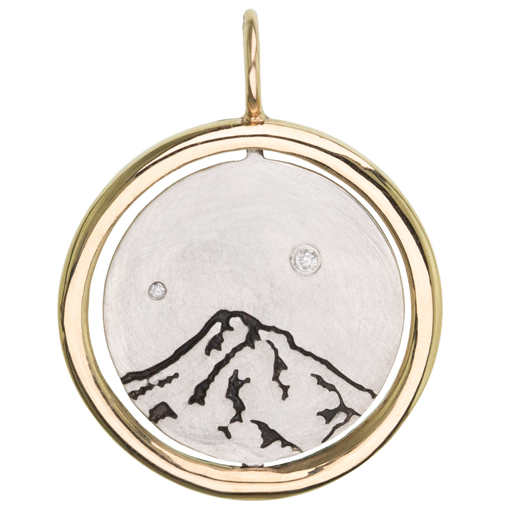 Mt Hood Round Spinner Charm