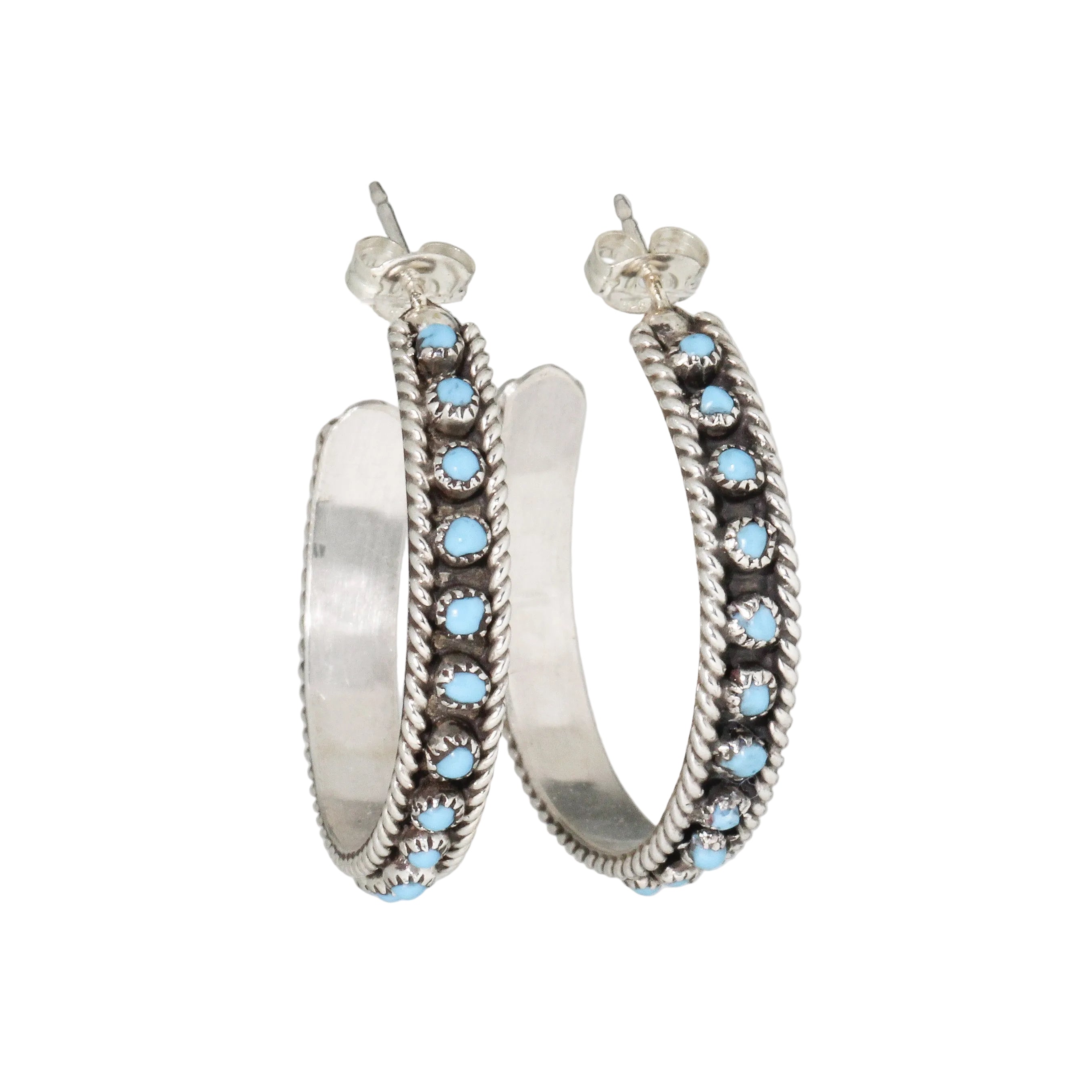 Zuni Snake Eye Hoop Earrings
