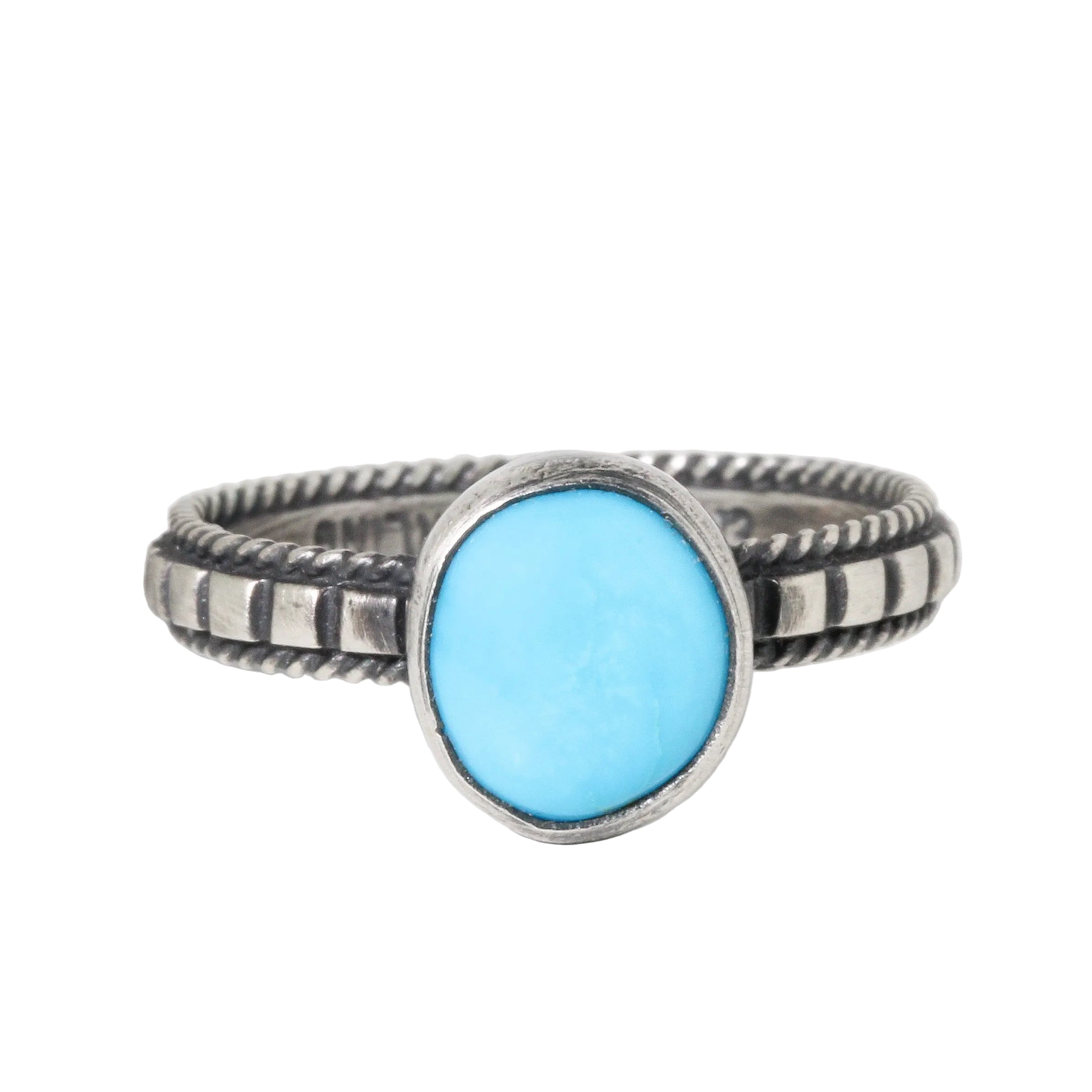 Turquoise Ladder Band Stacker Ring
