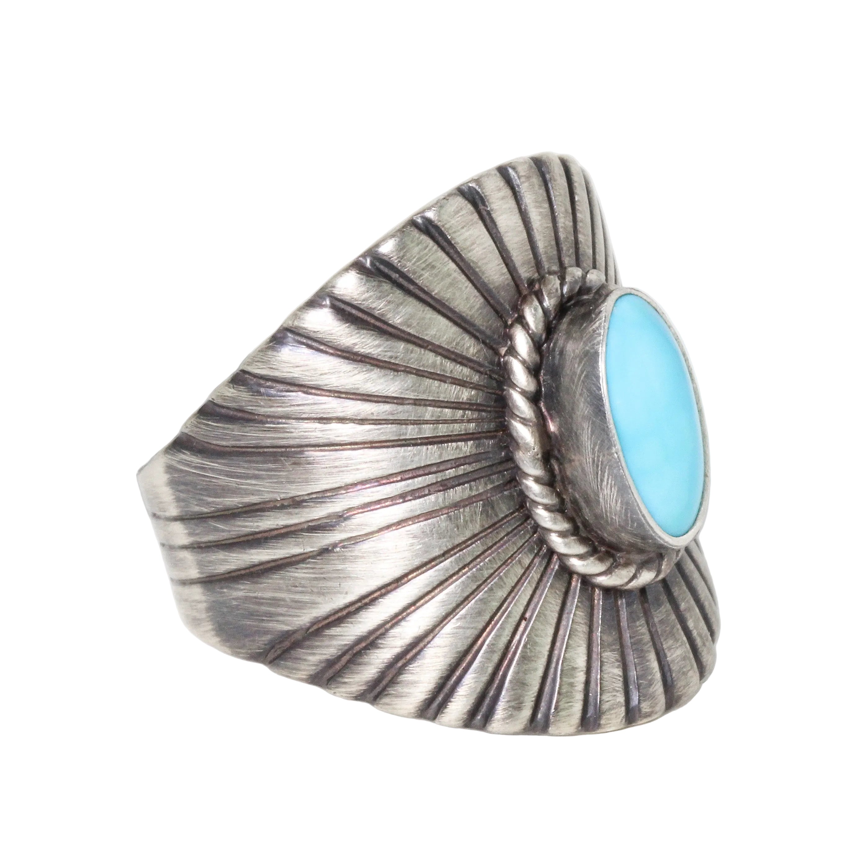 Turquoise Sunburst Sleeve Band Ring