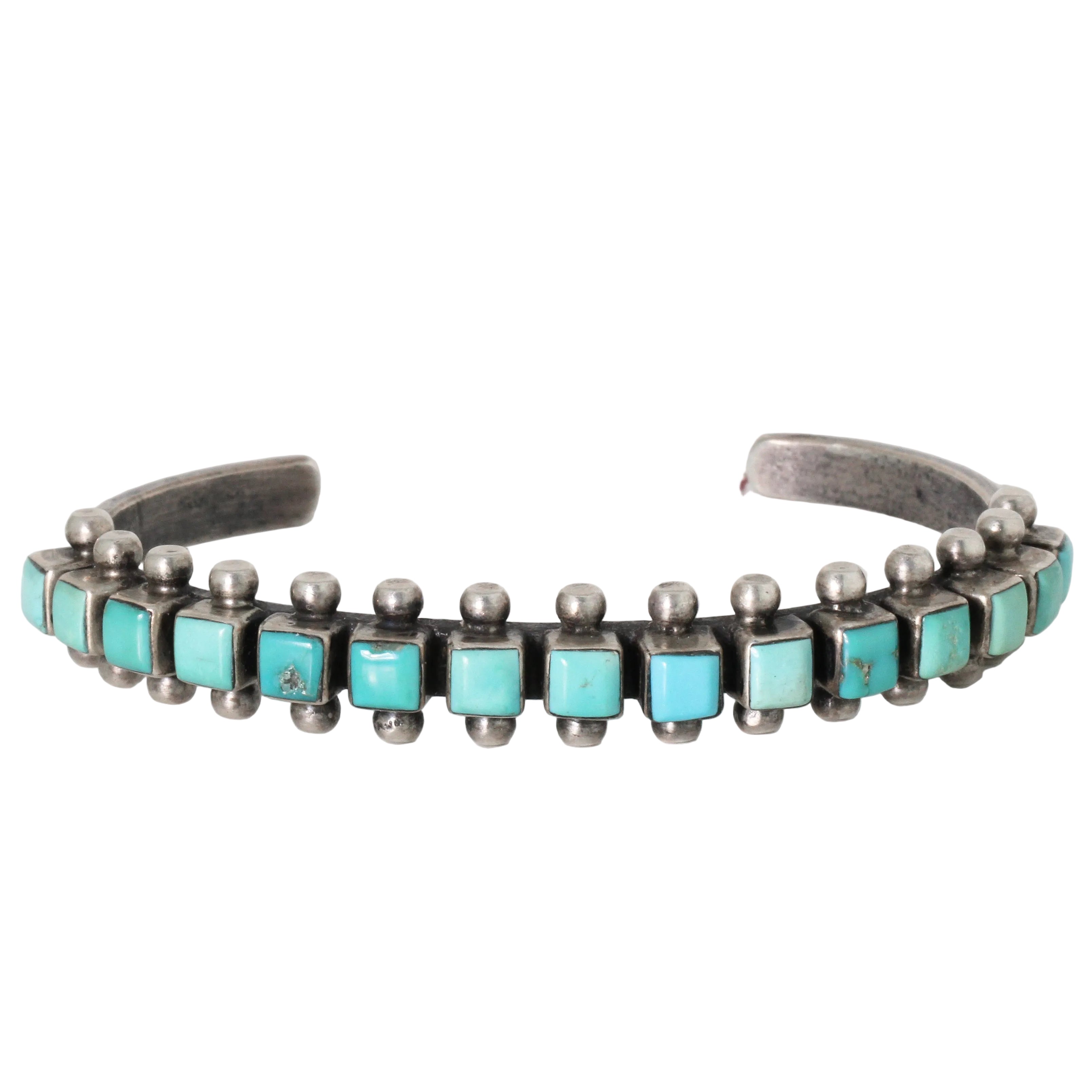 Vintage Zuni Turquoise Cuff Bracelet