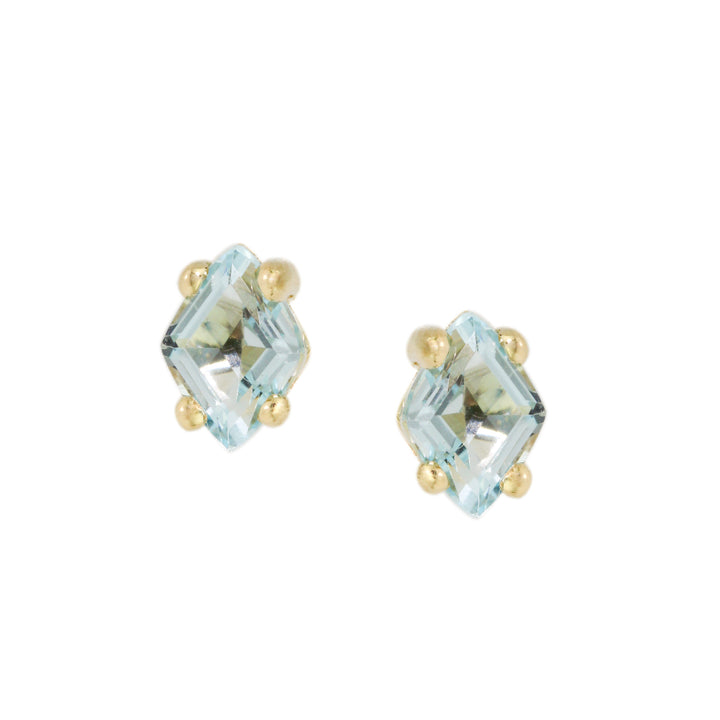 Diamond Blue Topaz Stud Earrings