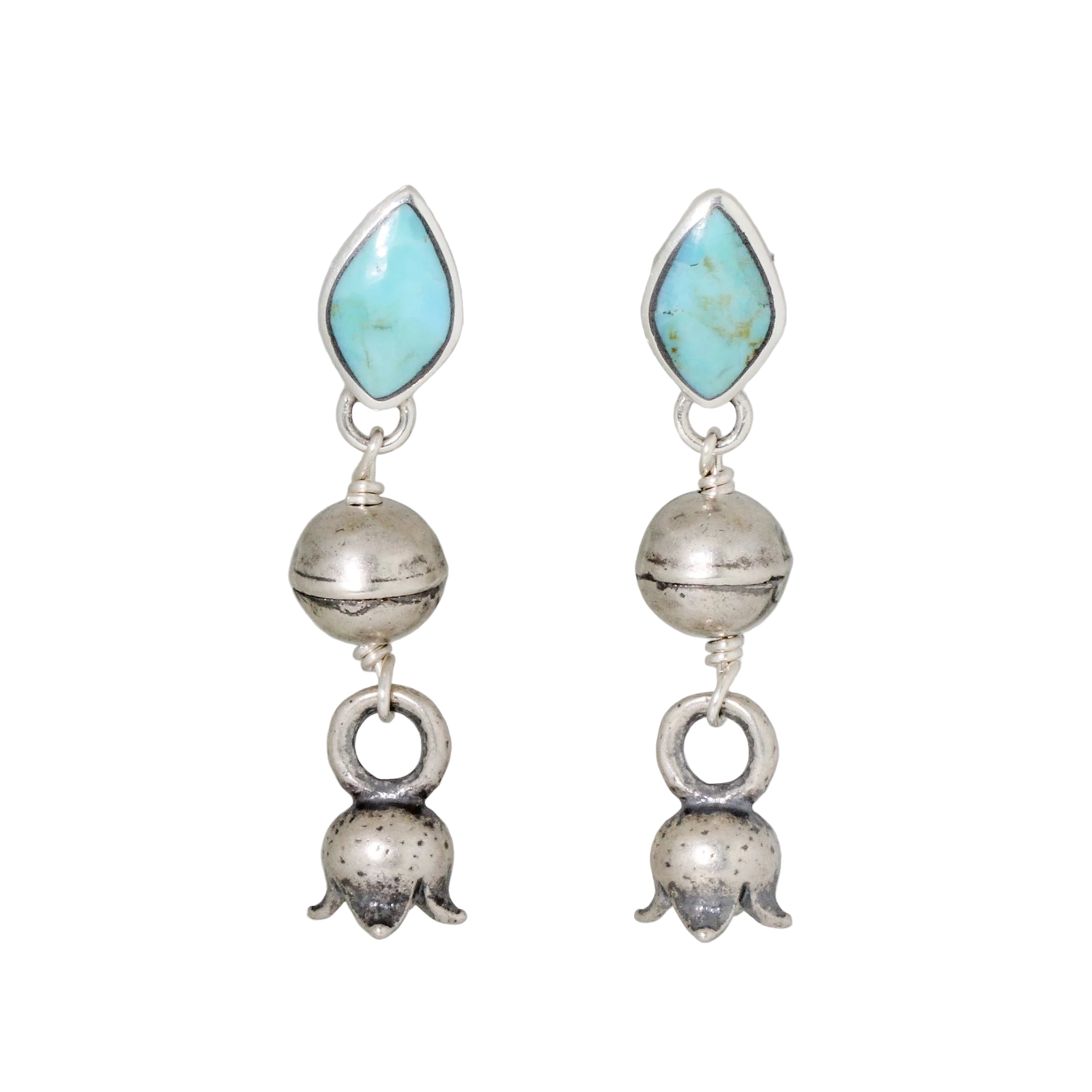 Turquoise Faerie Bell Stud Earrings