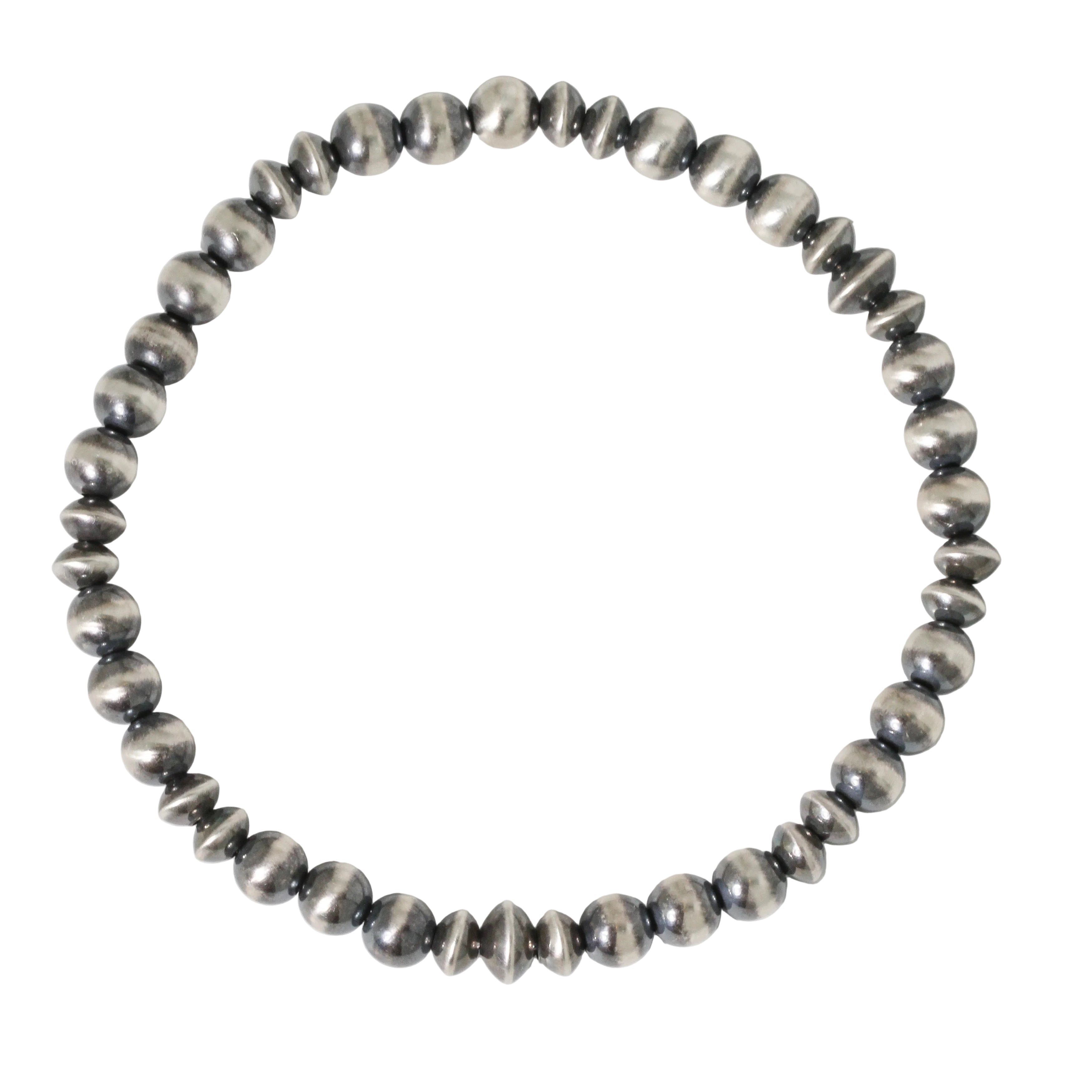 5mm Navajo Pearl Round + Saucer Bracelet