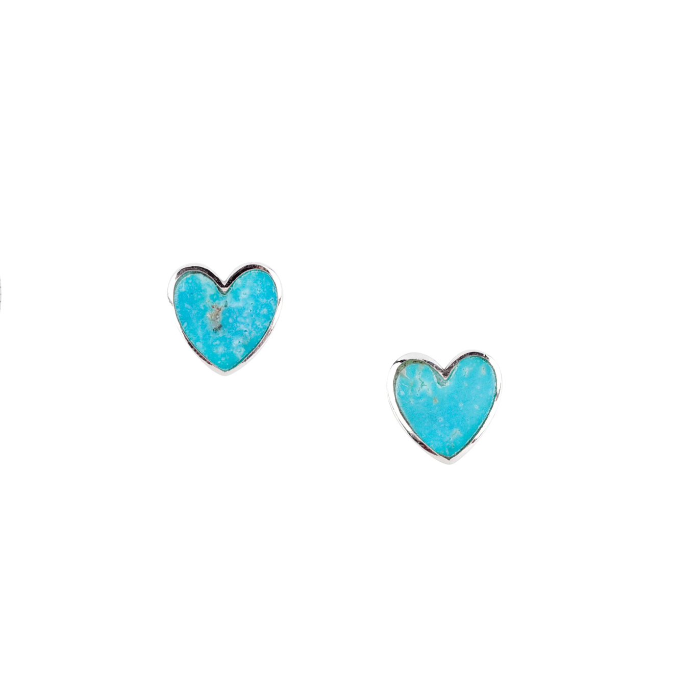 Turquoise Heart Stud Earrings