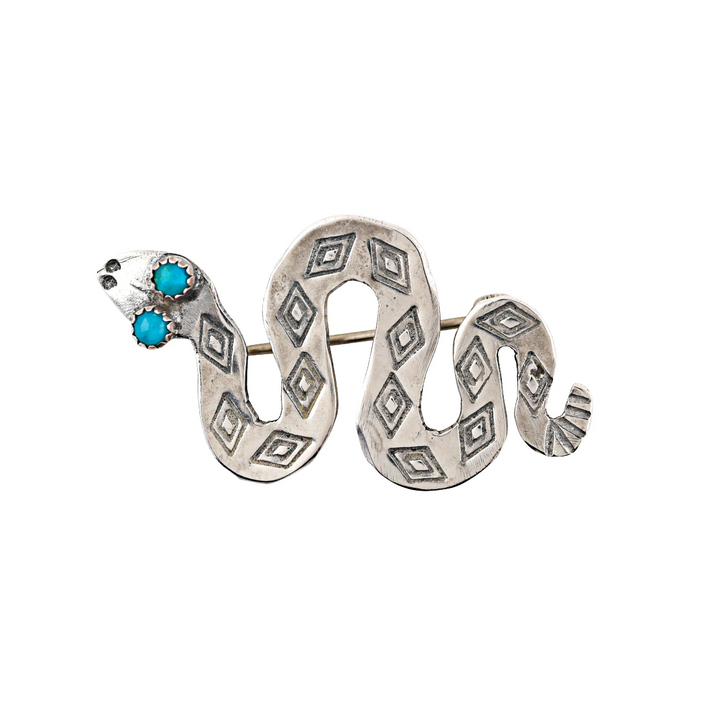 Joe Eby Small Serpent Turquoise Pin