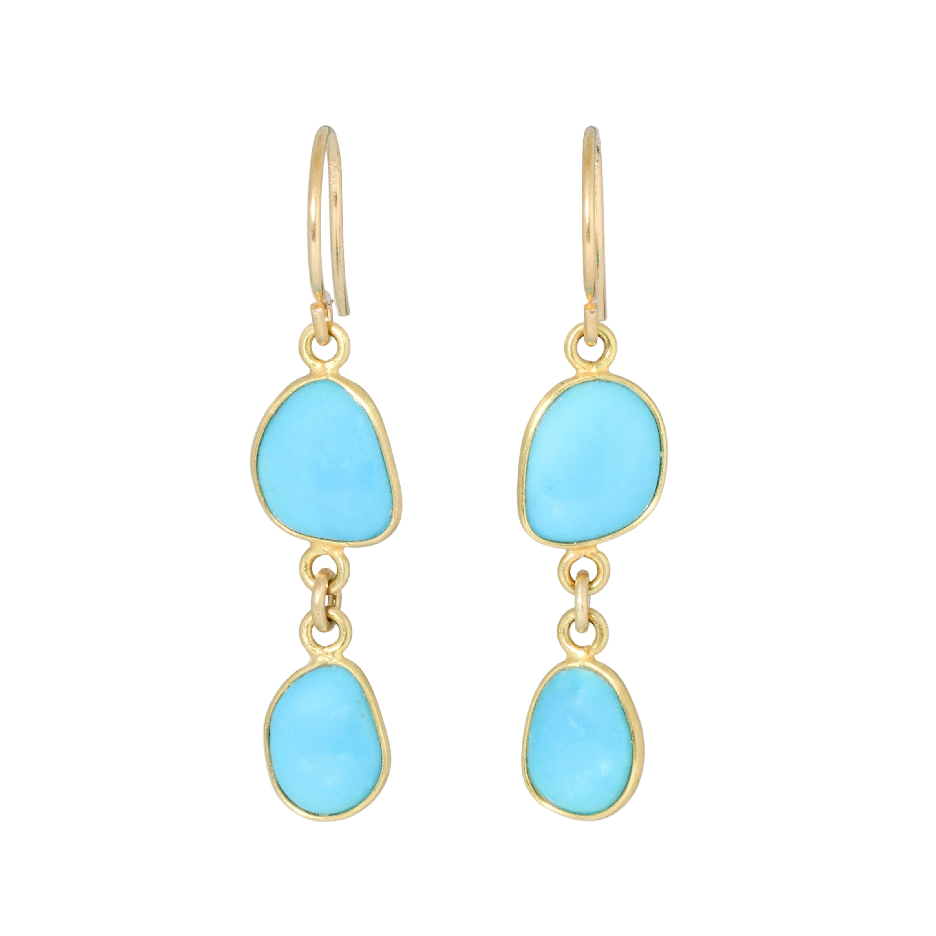 Double Drop Sleeping Beauty Turquoise Earrings