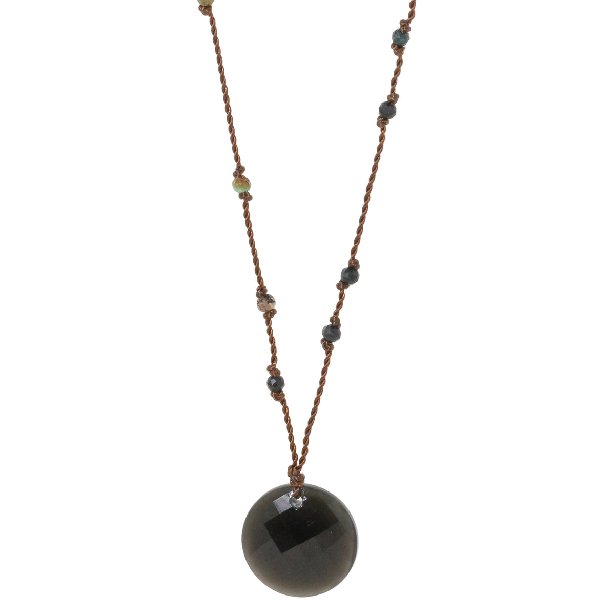 Obsidian + Chrysocolla Necklace