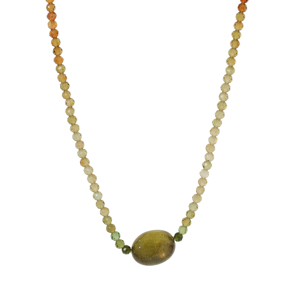 Green Tourmaline + Sapphire Ombre Necklace