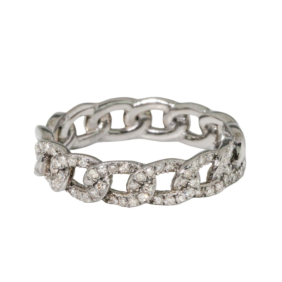 Diamond Pavé Curb Ring