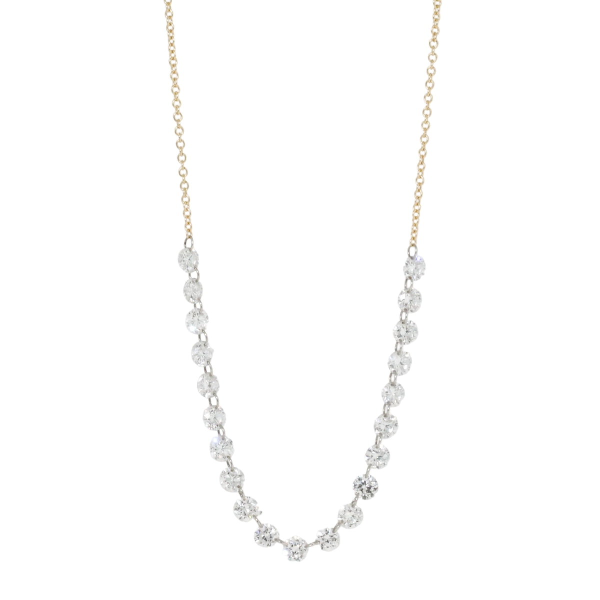 Floating Diamond Chain Necklace