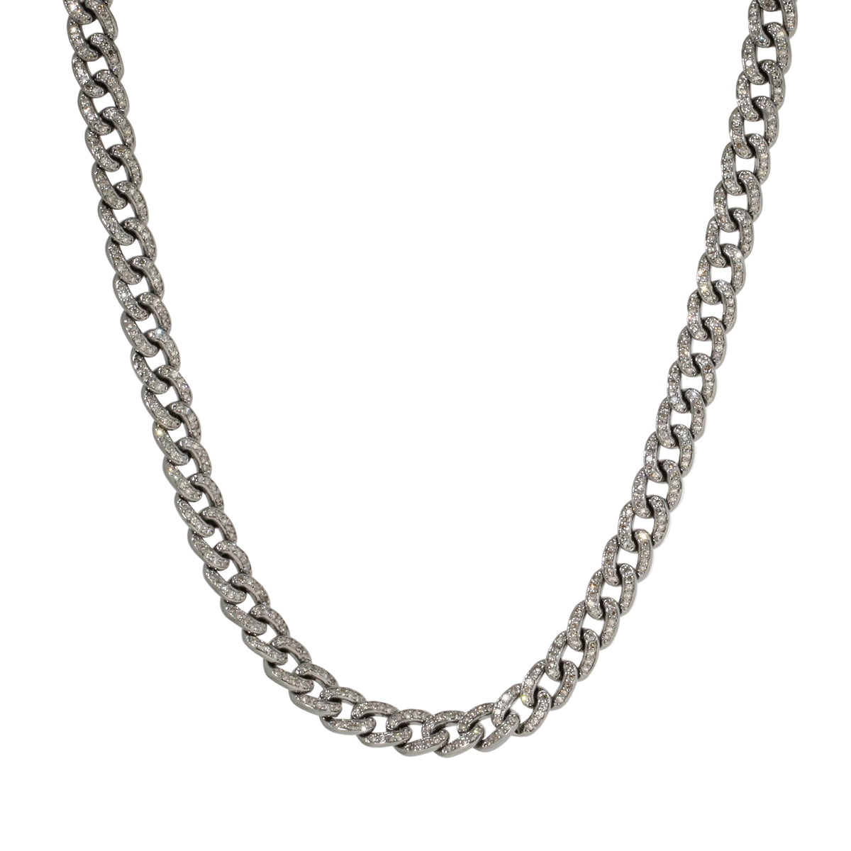 Diamond Pavé Curb Chain Collar Necklace