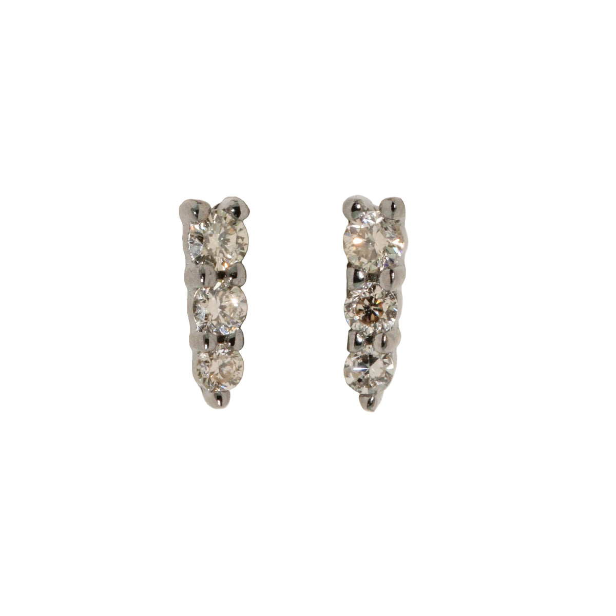 Graduated Champagne Diamond Stud Earrings