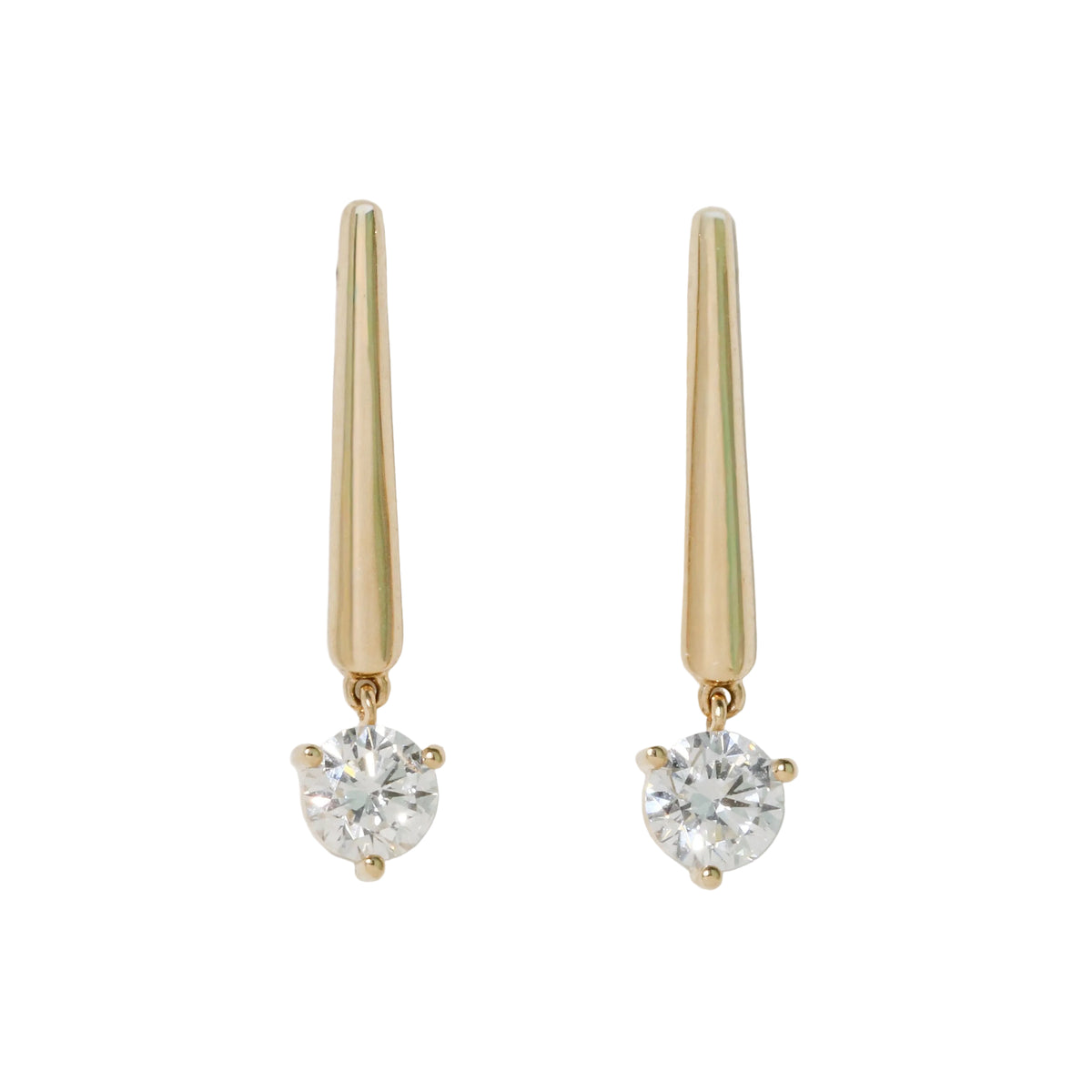 Diamond Dew Drop Stick Stud Earrings