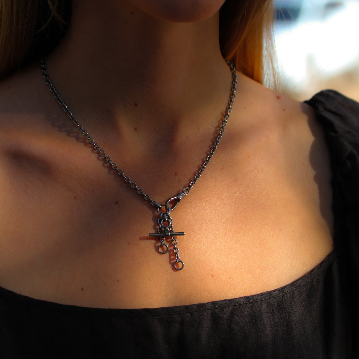 Convertible Diamond Toggle Link Necklace