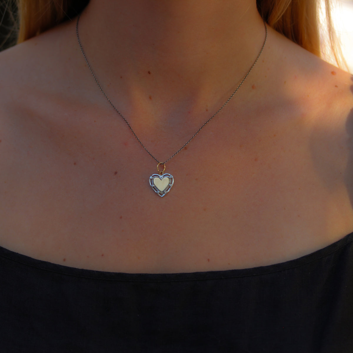 Stamped Heart Pendant