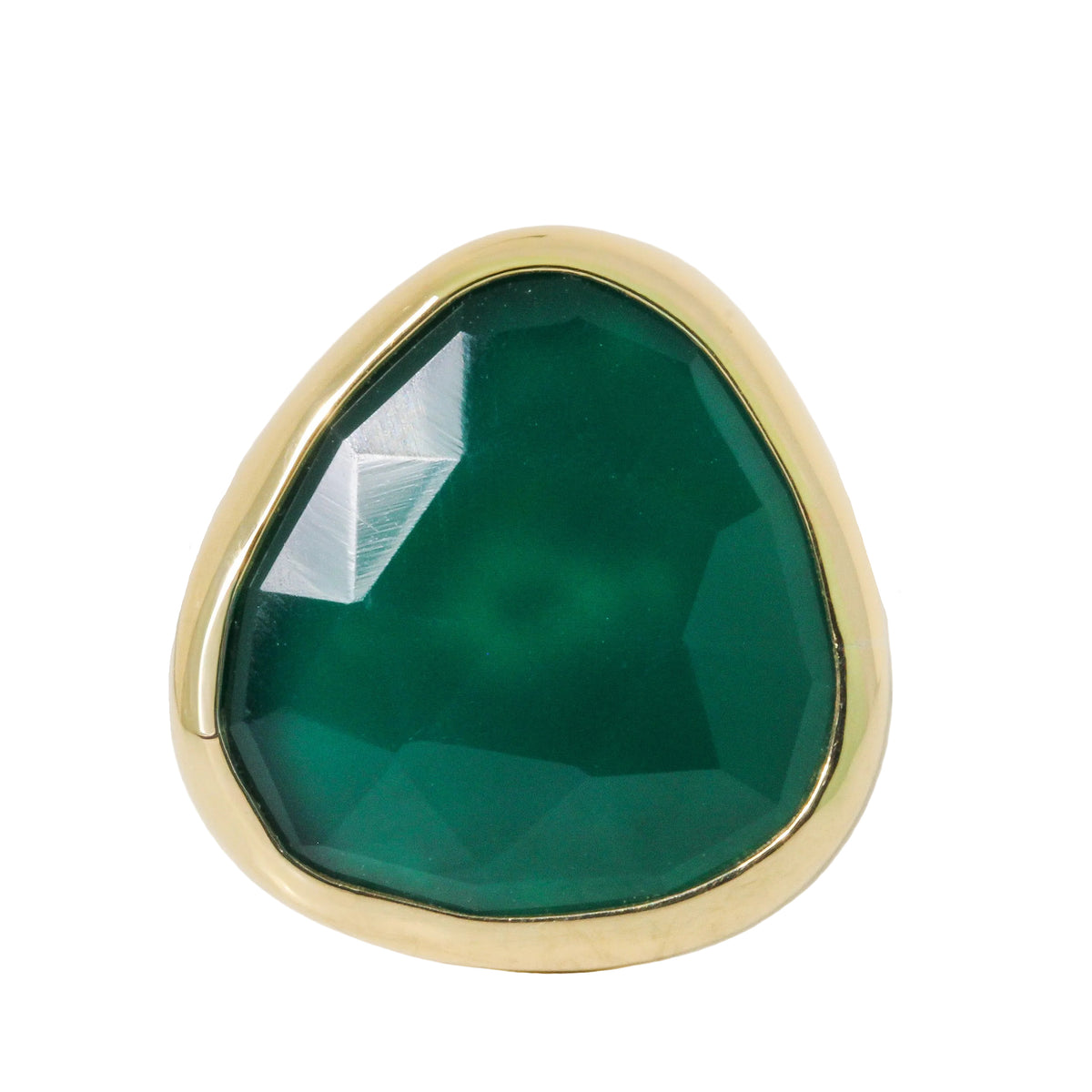 Asymmetrical Green Onyx Ring