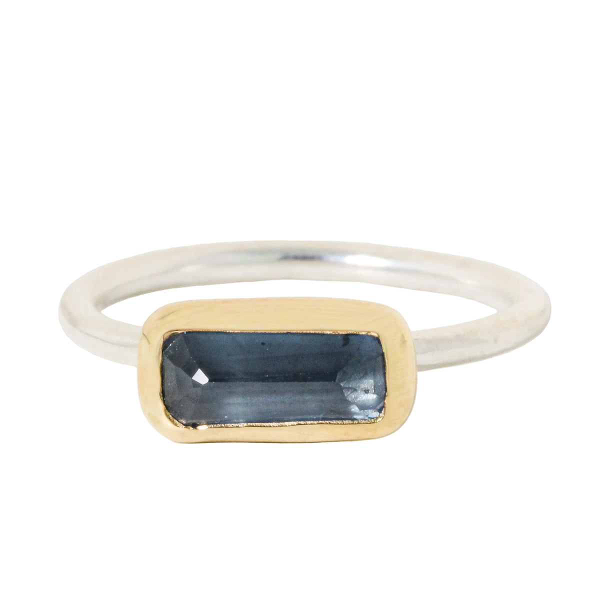 Baguette Blue Sapphire Stacking Ring