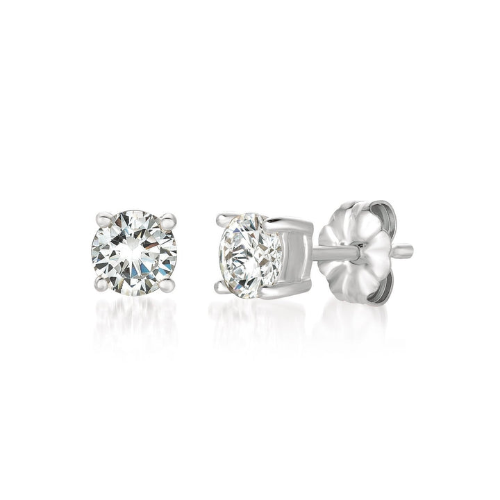 1ct Brilliant Round Stud CZ Earrings