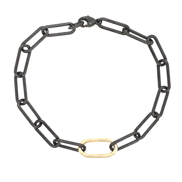 Mixed Metal Paperclip Chain Bracelet