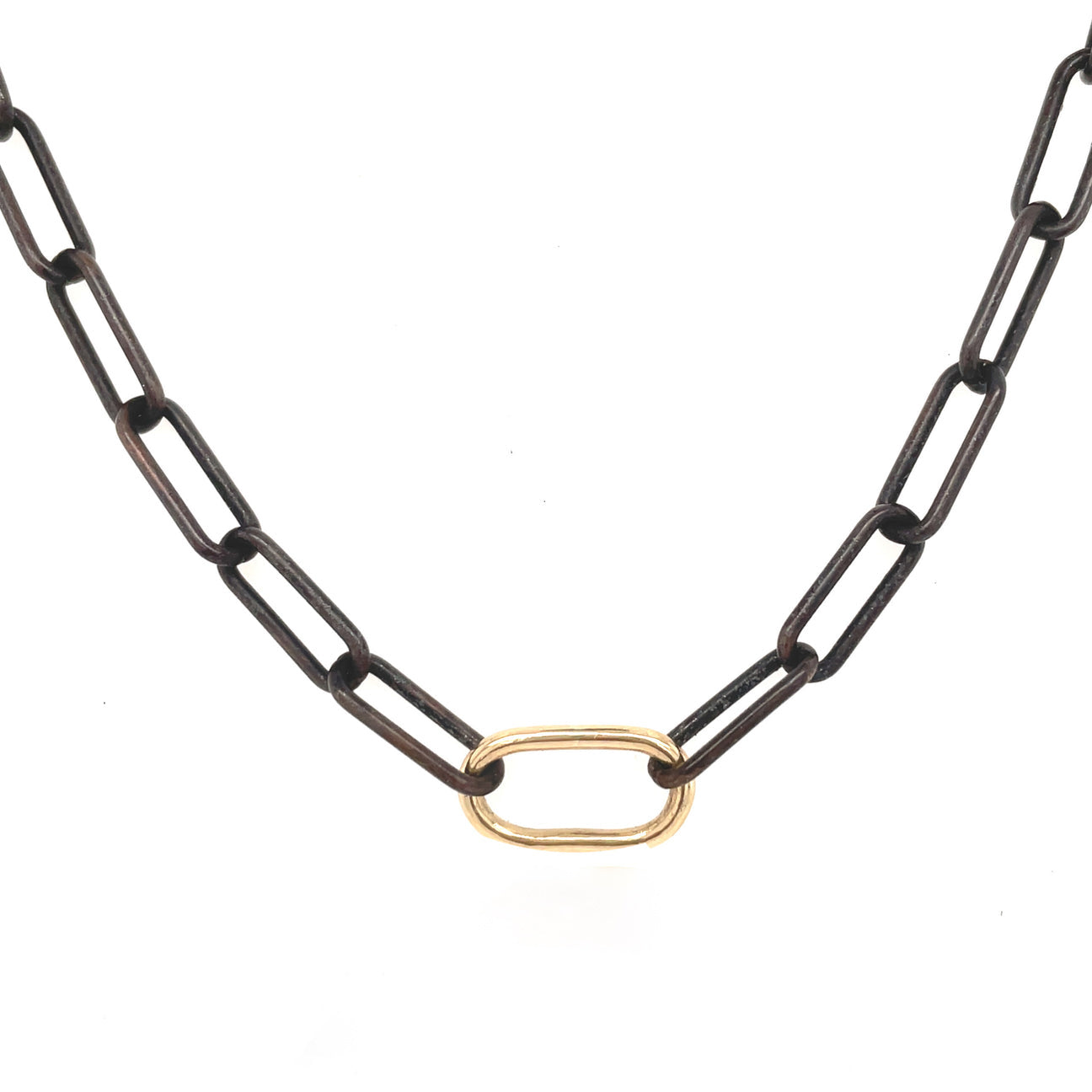 Mixed Metal Paperclip Chain Necklace