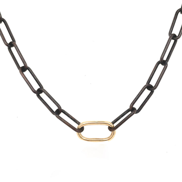 Mixed Metal Paperclip Chain Necklace