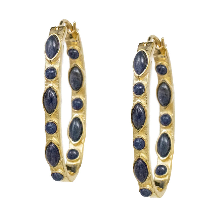 Casablanca Blue Sapphire Hoop Earrings