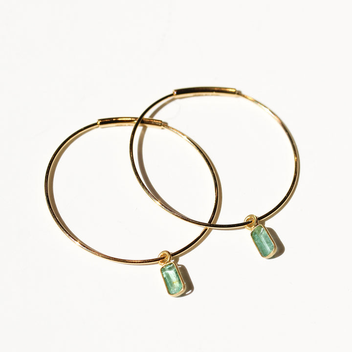 Emerald Cut Emerald Hoops