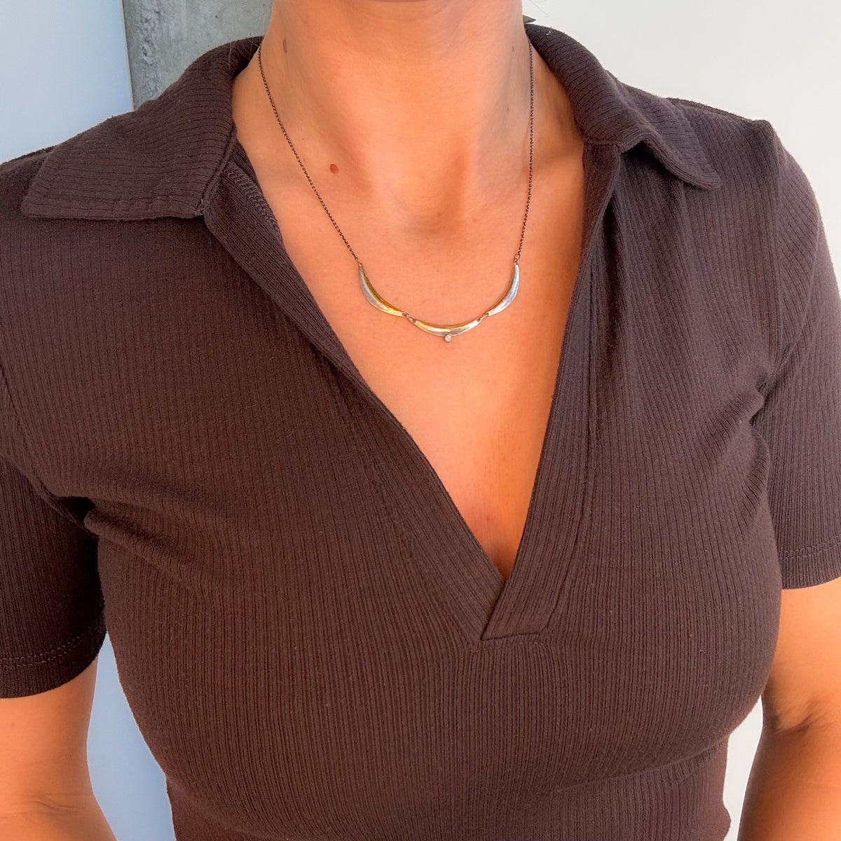 Three Bridge Diamond Necklace