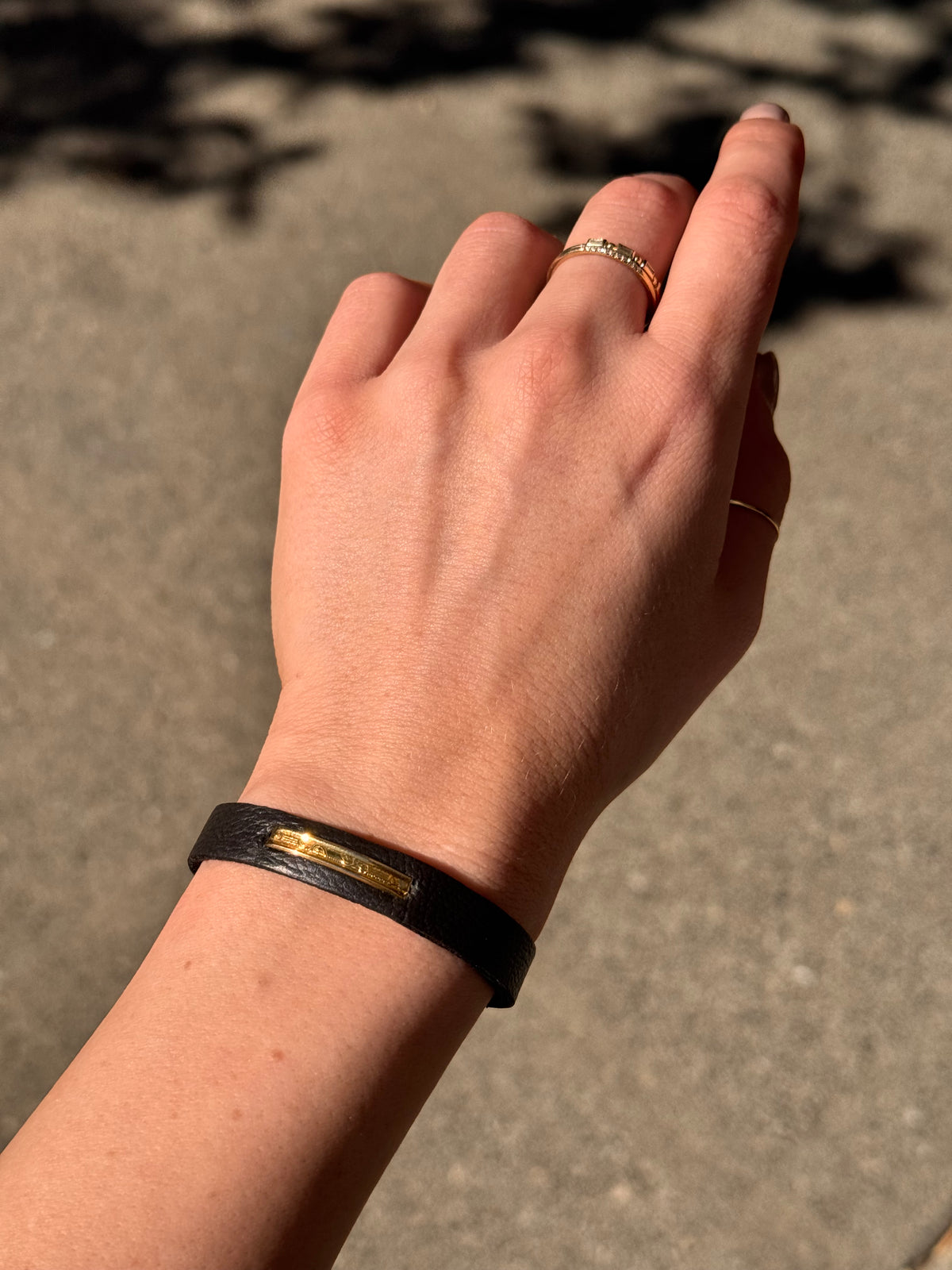 10k ID + Leather Bracelet