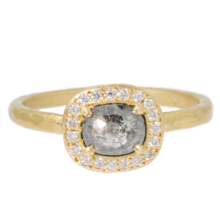 Black Diamond Halo Ring