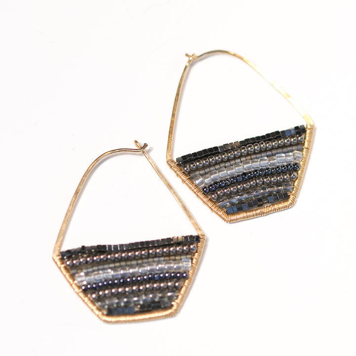 Hematite Mosaic Hoops